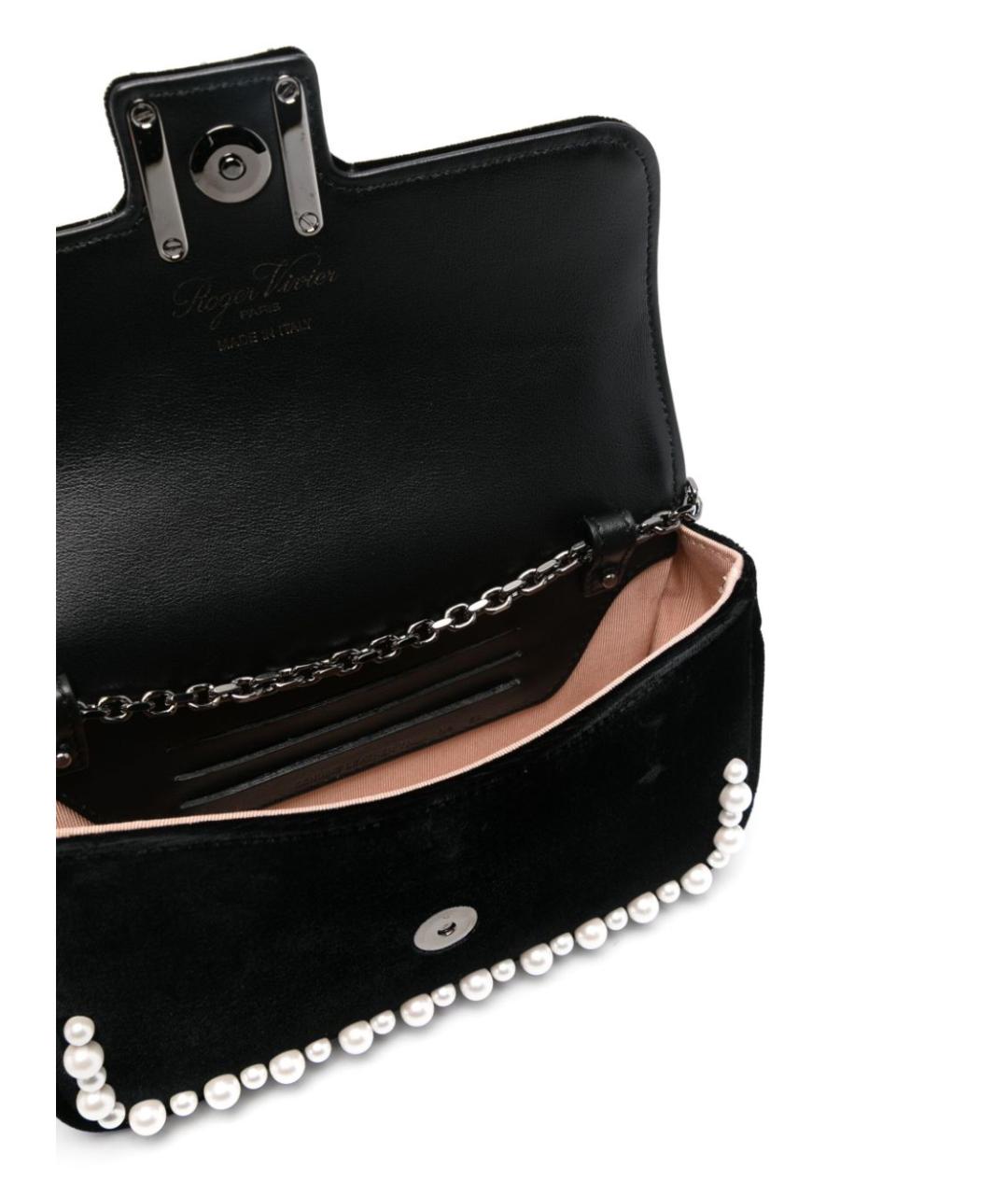 ROGER VIVIER Черная замшевая сумка через плечо, фото 3
