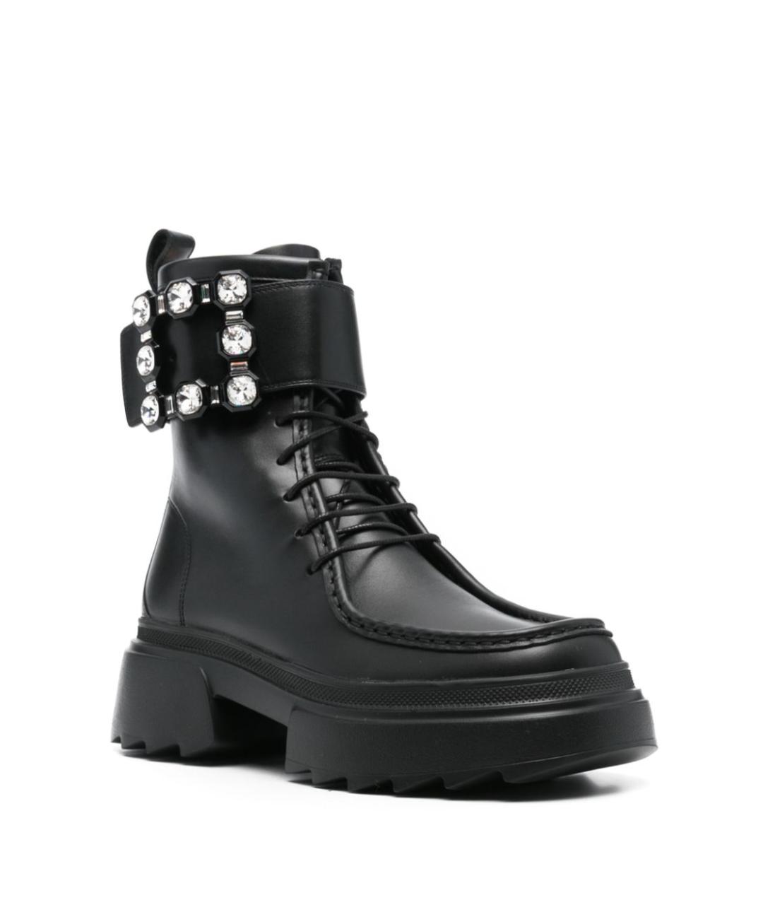 ROGER VIVIER Черные кожаные ботинки, фото 4
