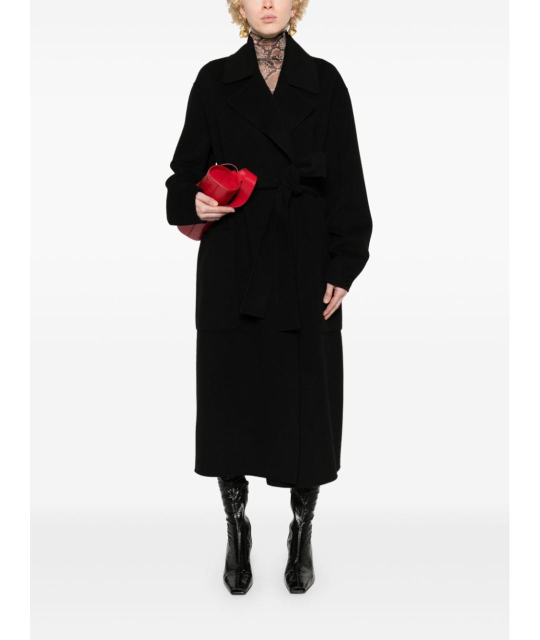 SPORTMAX Черное шерстяное пальто, фото 4