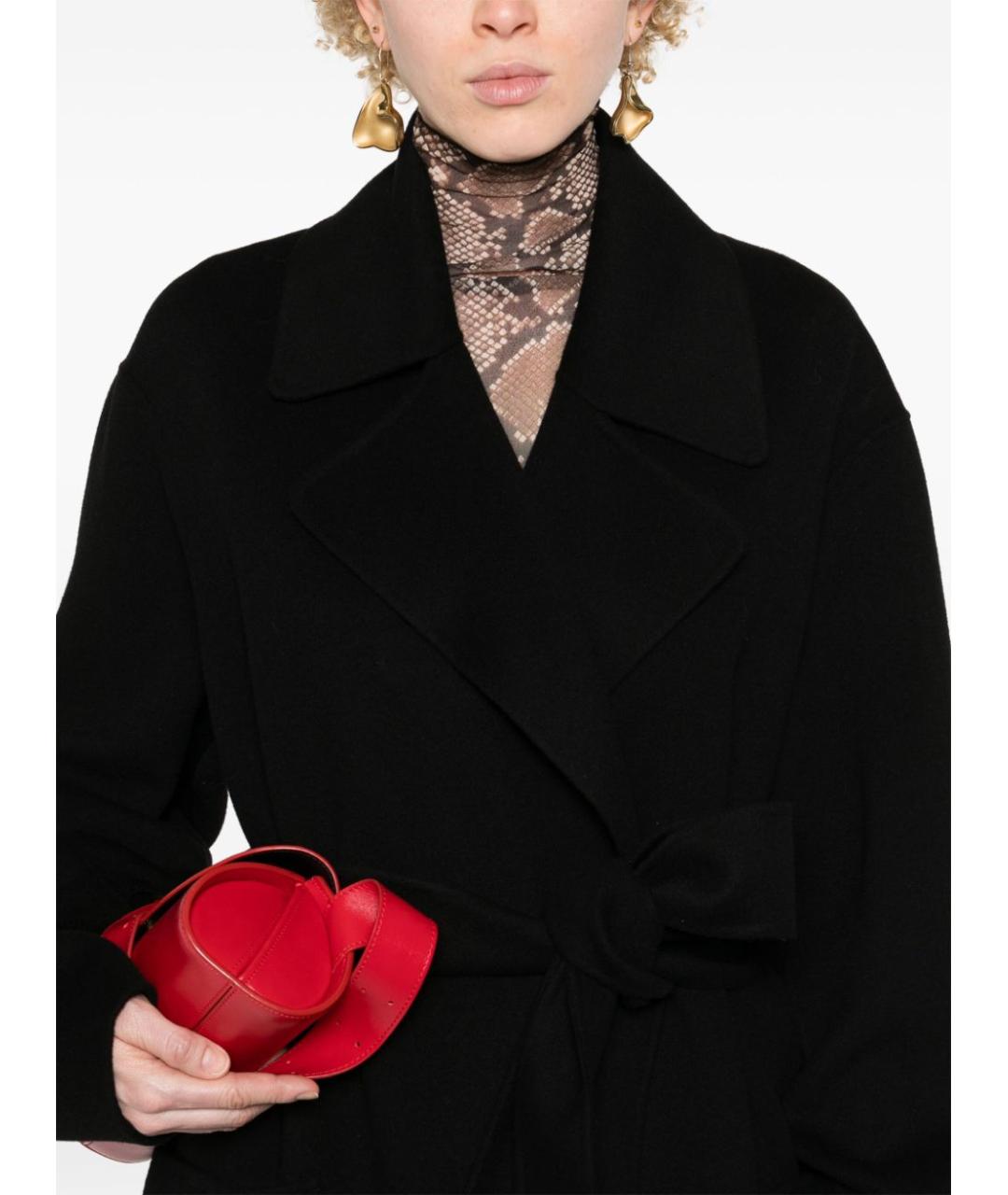 SPORTMAX Черное шерстяное пальто, фото 2
