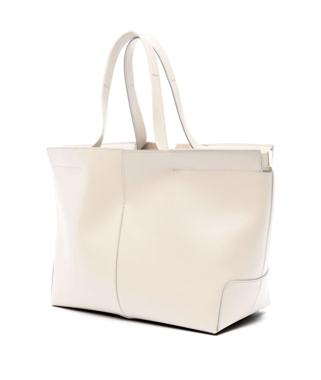 TOD'S Белая кожаная сумка тоут, фото 6