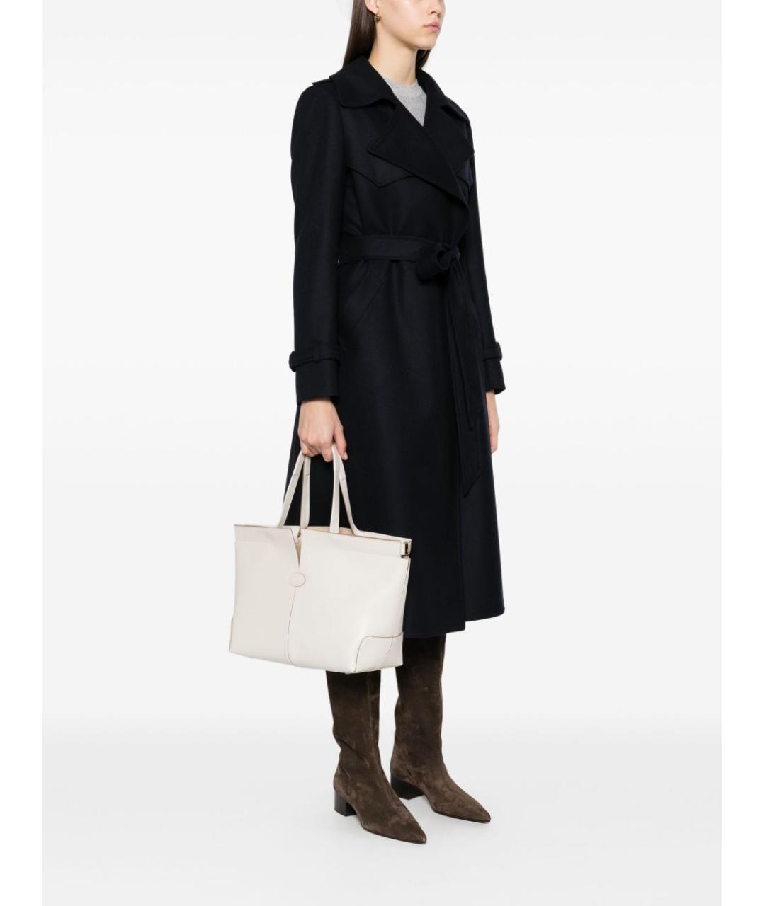 TOD'S Белая кожаная сумка тоут, фото 2