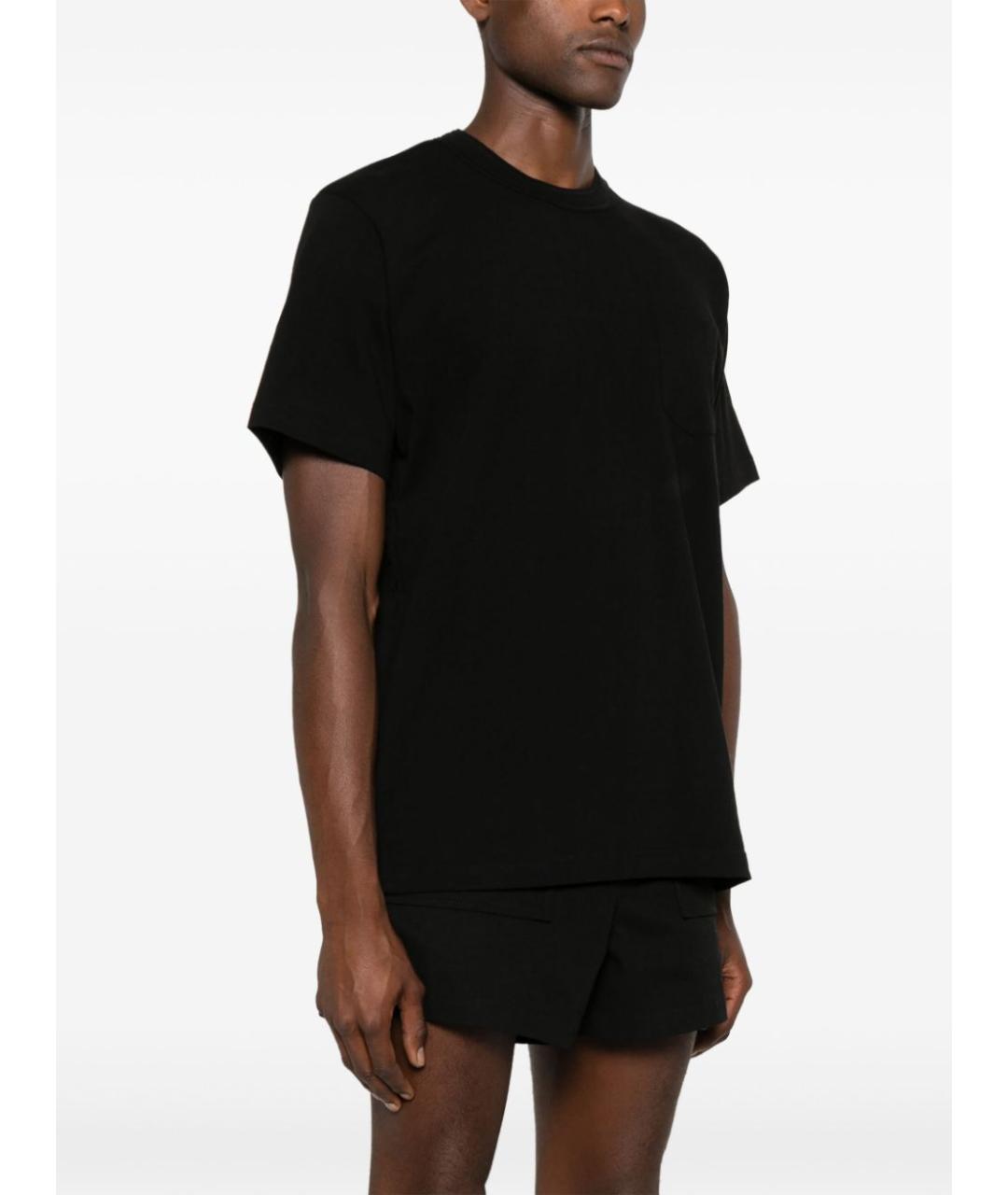 SACAI Черная хлопковая футболка, фото 4