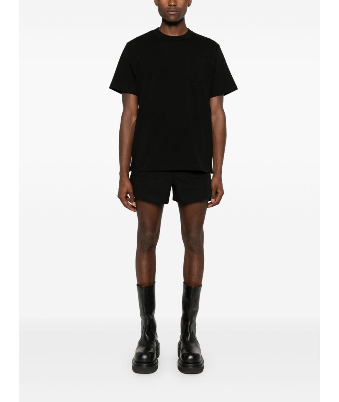 SACAI Черная хлопковая футболка, фото 3