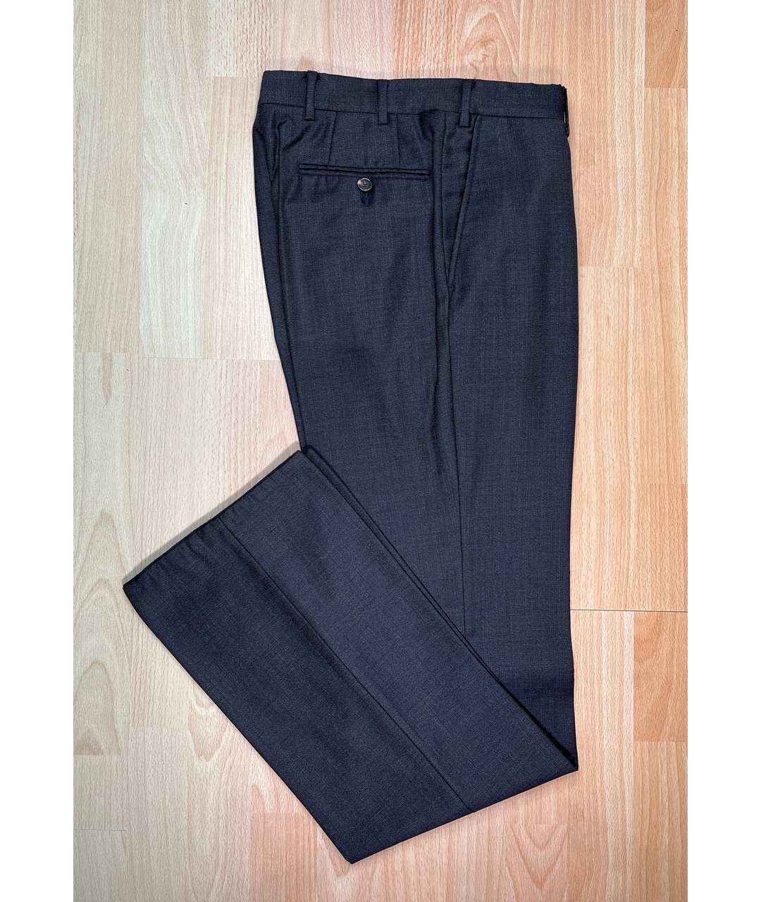 PAL ZILERI Темно-синие шерстяные классические брюки, фото 7
