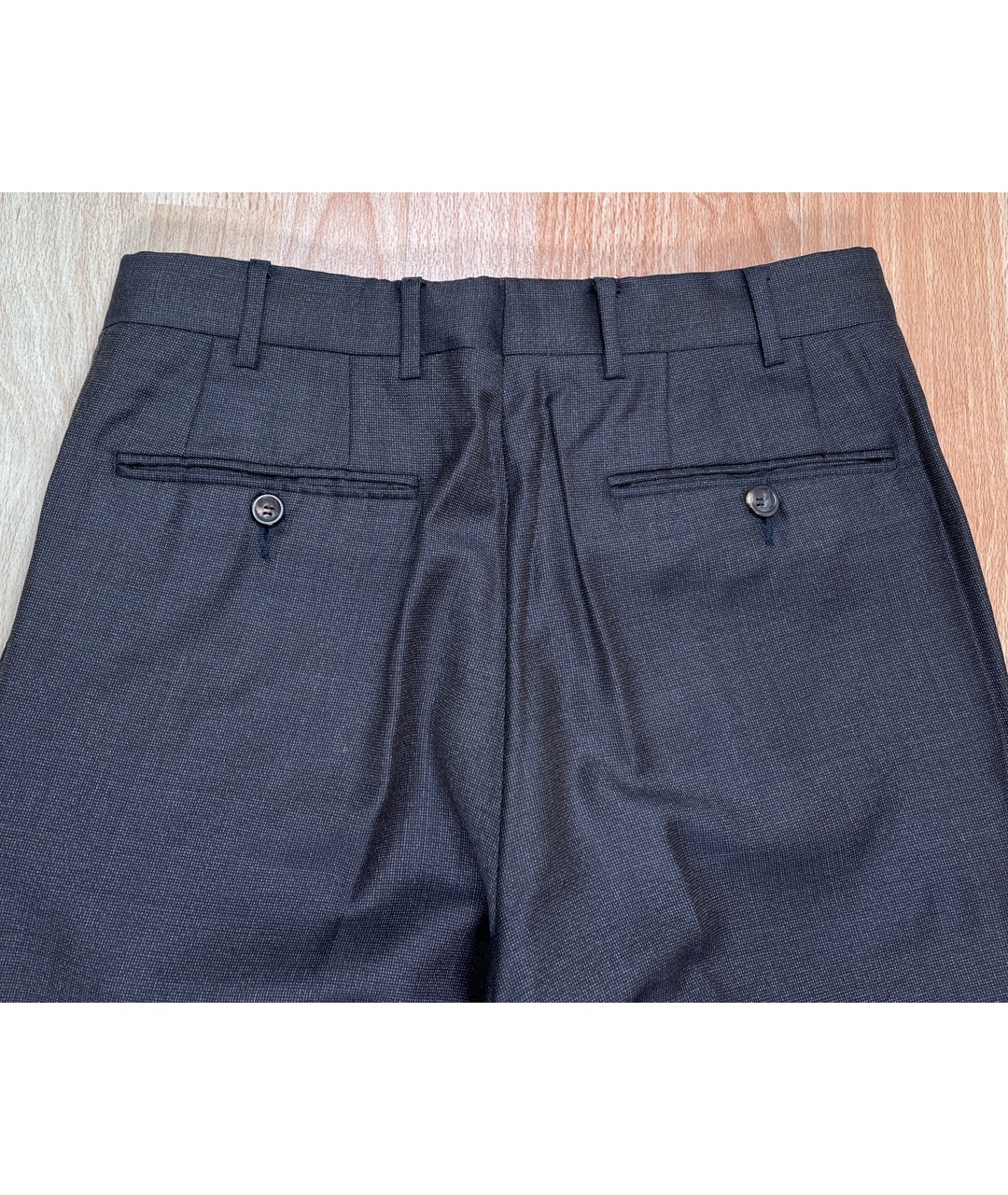 PAL ZILERI Темно-синие шерстяные классические брюки, фото 3