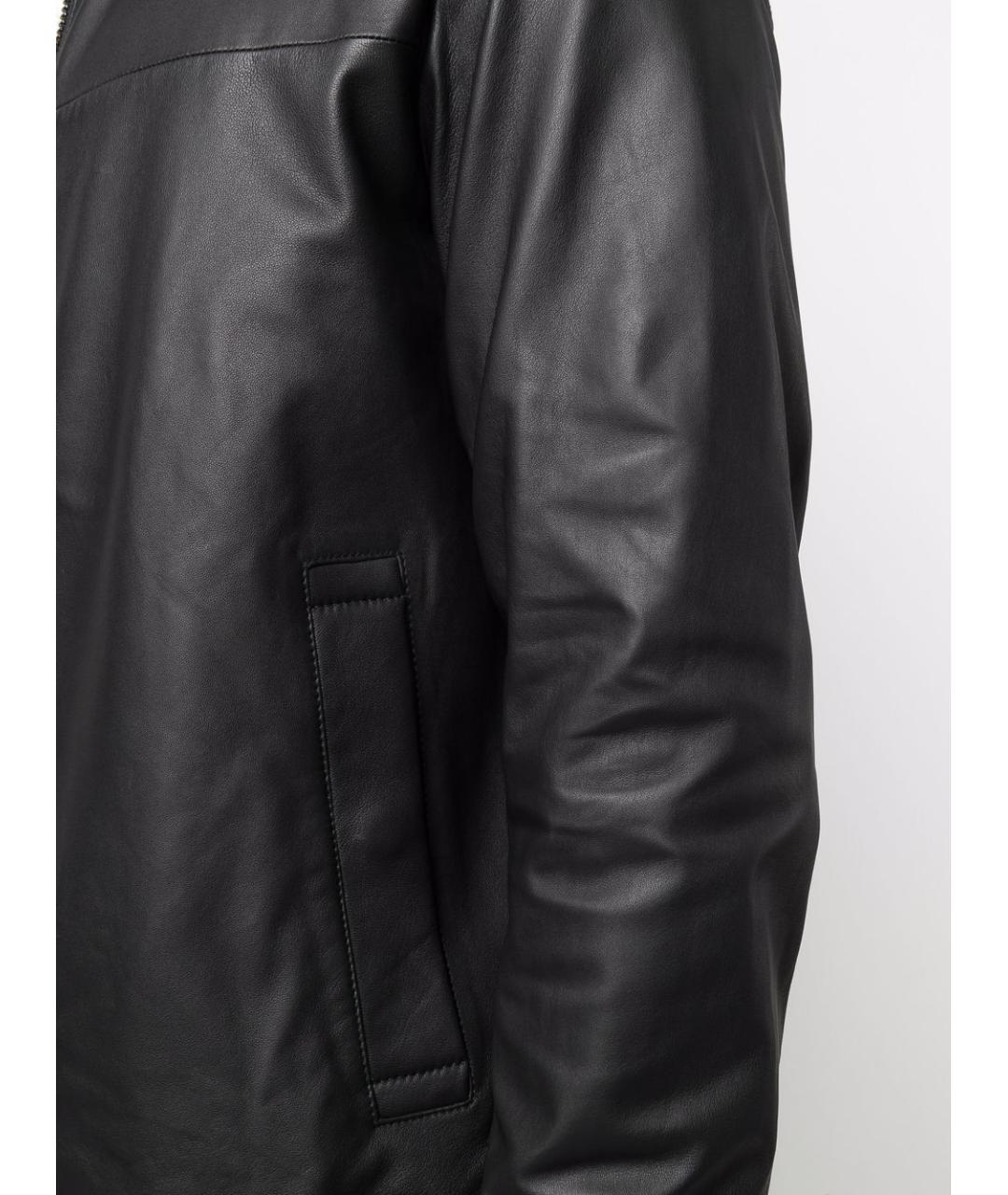 EMPORIO ARMANI Черная кожаная куртка, фото 4