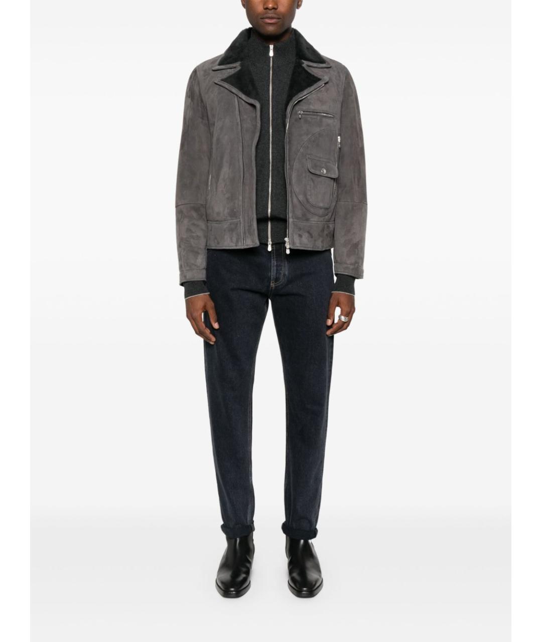 BRUNELLO CUCINELLI Антрацитовый кашемировый кардиган, фото 3