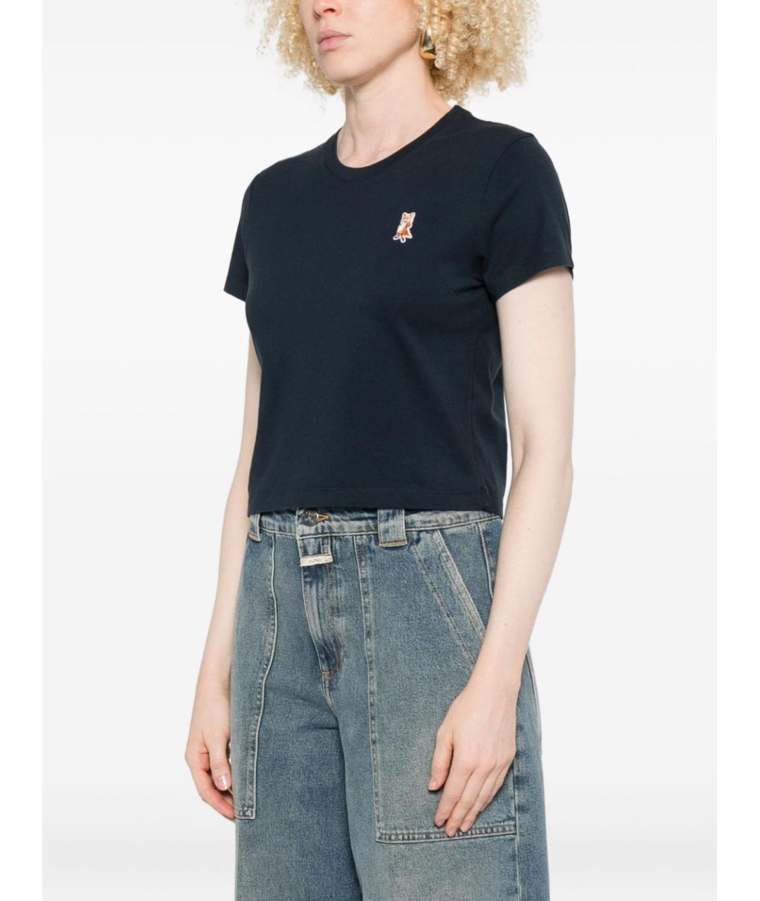 MAISON KITSUNE Темно-синяя футболка, фото 3