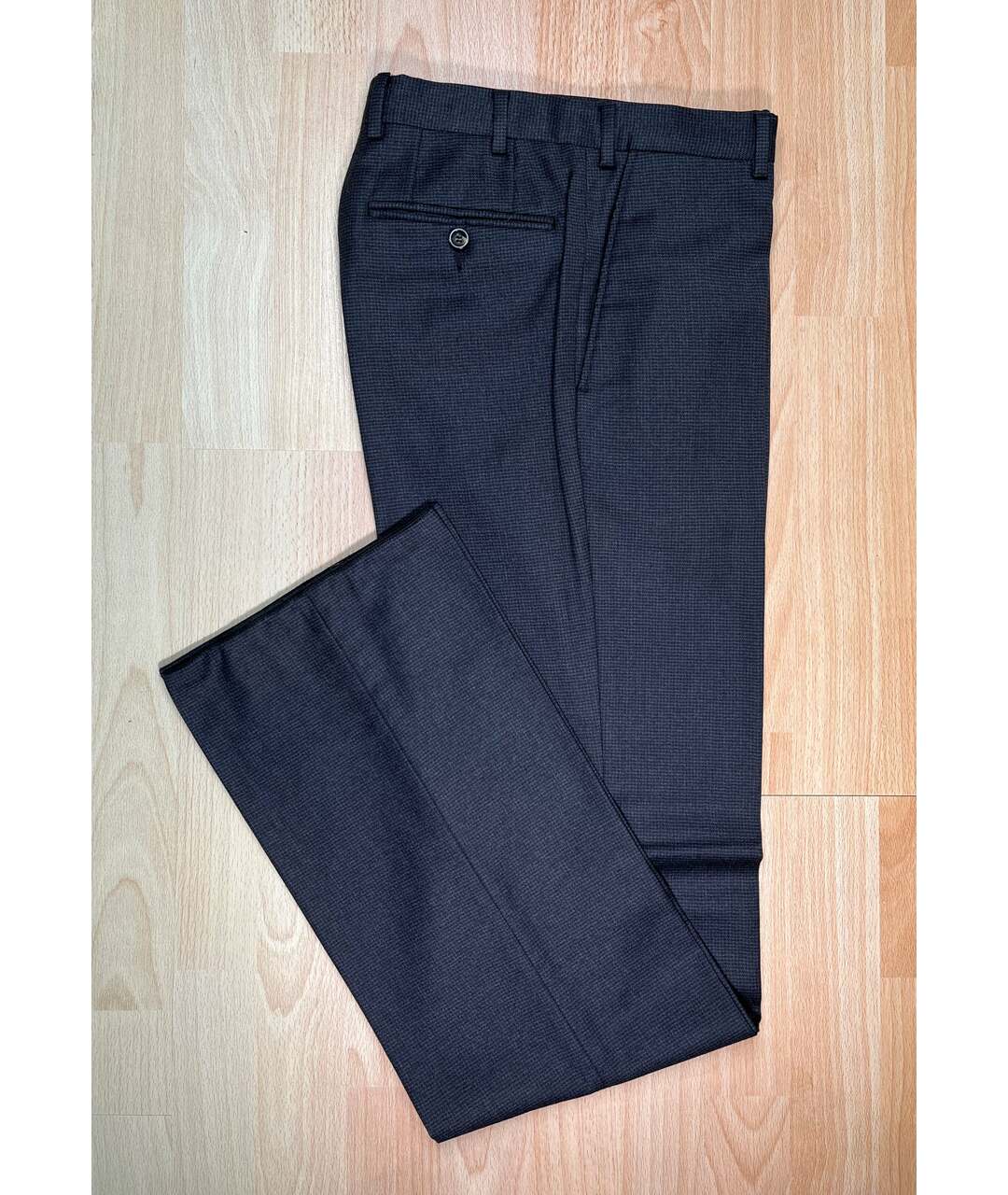PAL ZILERI Темно-синие шерстяные классические брюки, фото 8