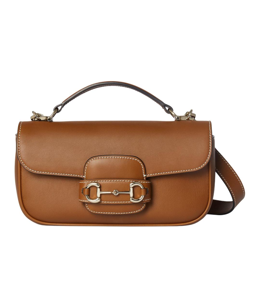 GUCCI Коричневая кожаная сумка через плечо, фото 1