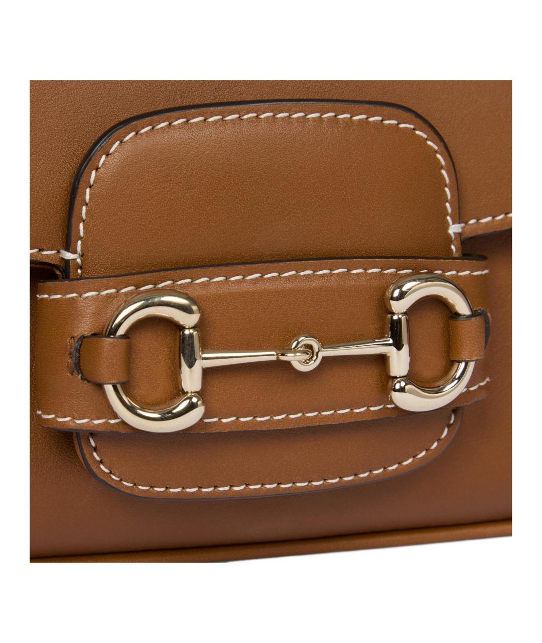 GUCCI Коричневая кожаная сумка через плечо, фото 3