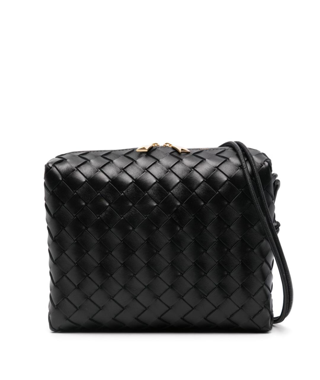 BOTTEGA VENETA Черная кожаная сумка через плечо, фото 1