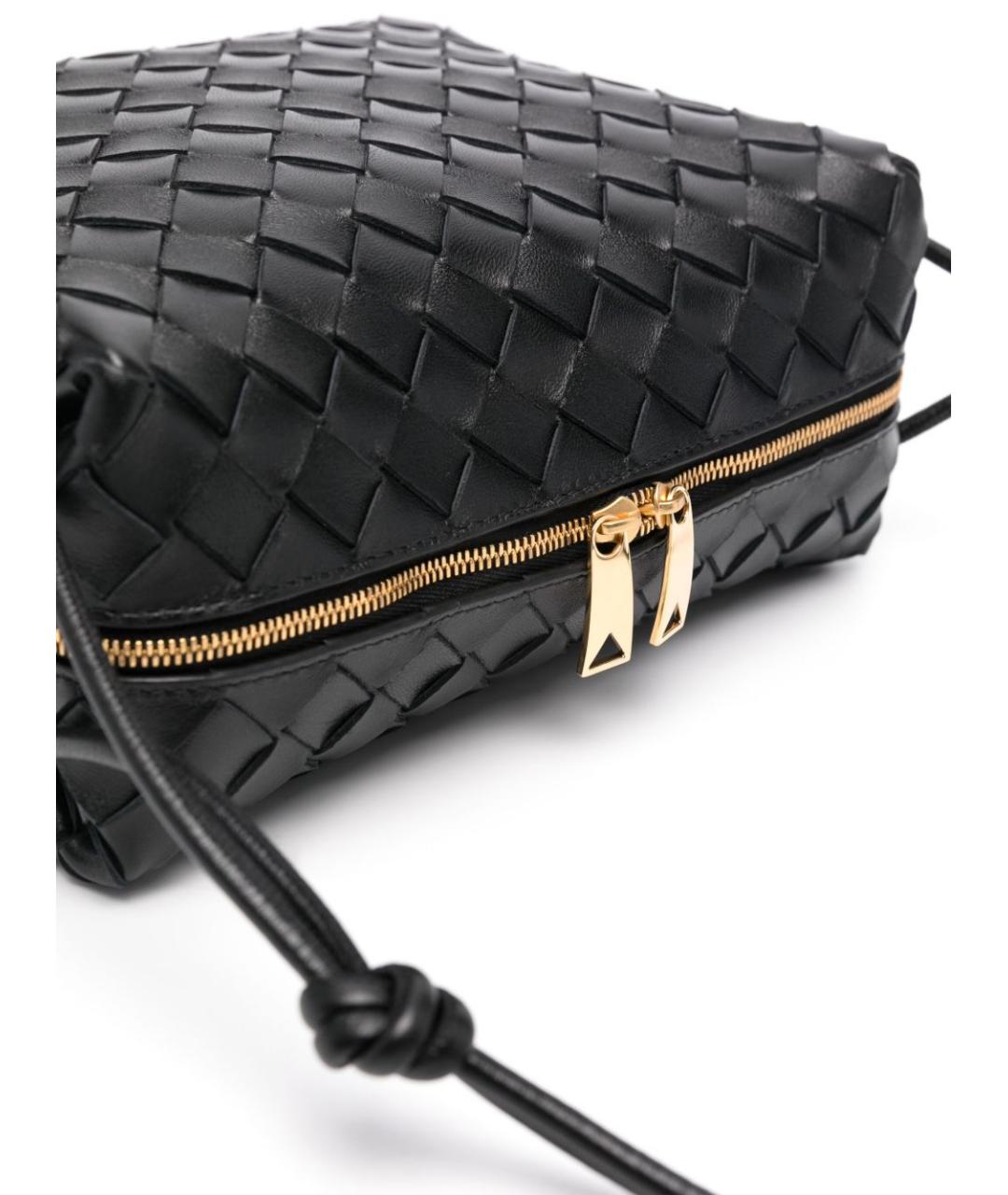 BOTTEGA VENETA Черная кожаная сумка через плечо, фото 2