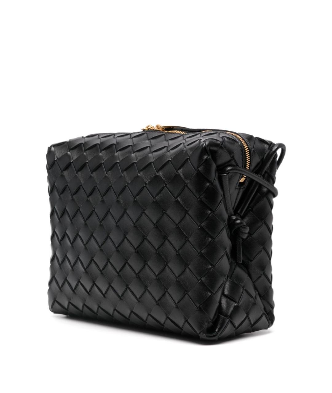 BOTTEGA VENETA Черная кожаная сумка через плечо, фото 4