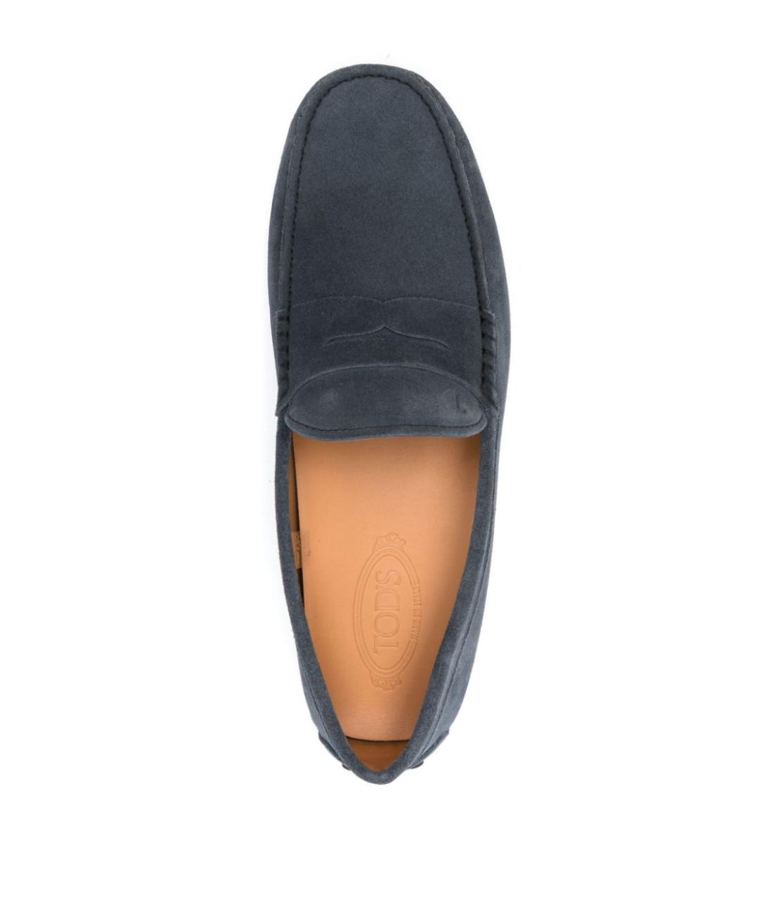 TOD'S Синие замшевые мокасины, фото 4