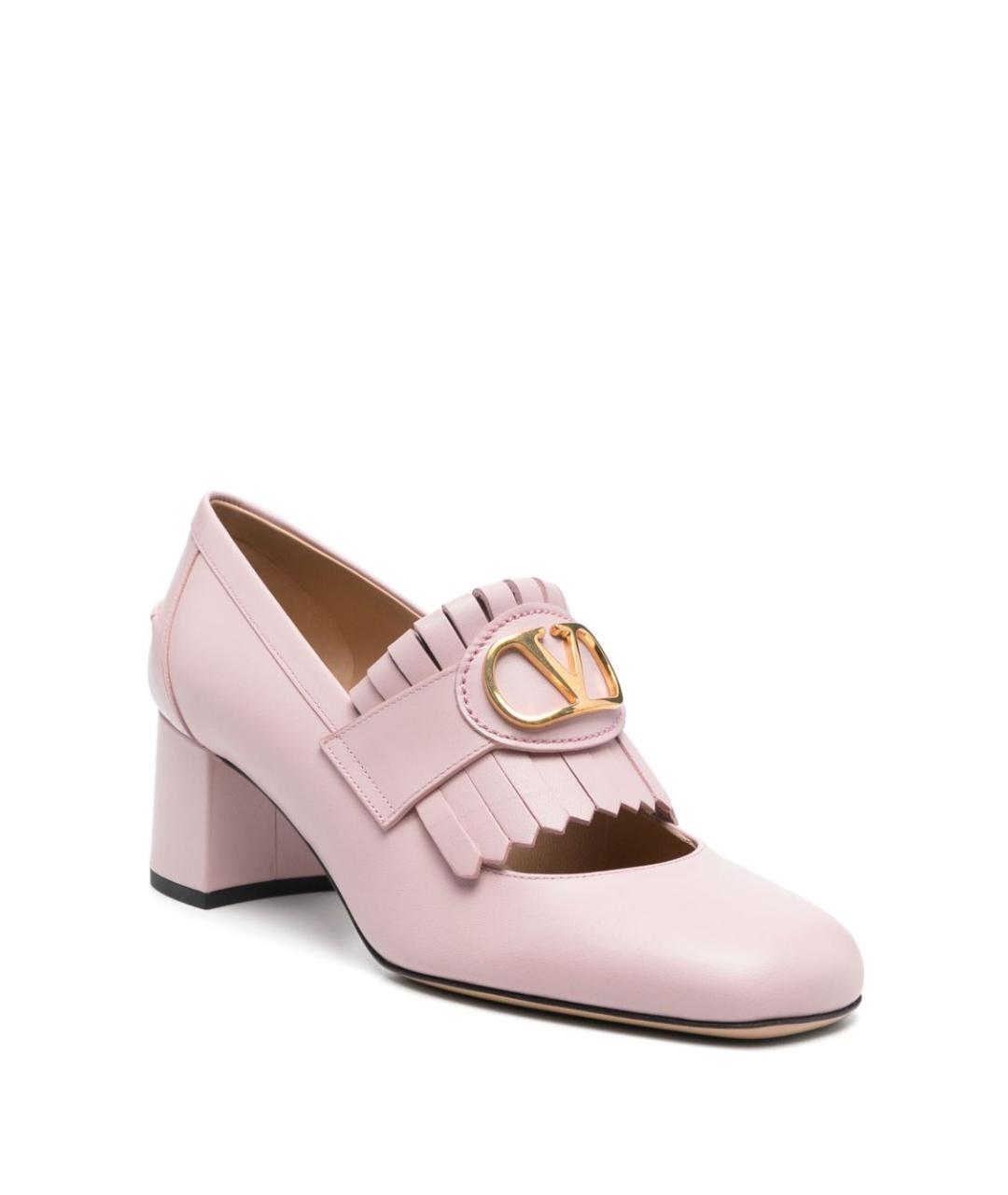 VALENTINO Розовые кожаные лоферы, фото 2