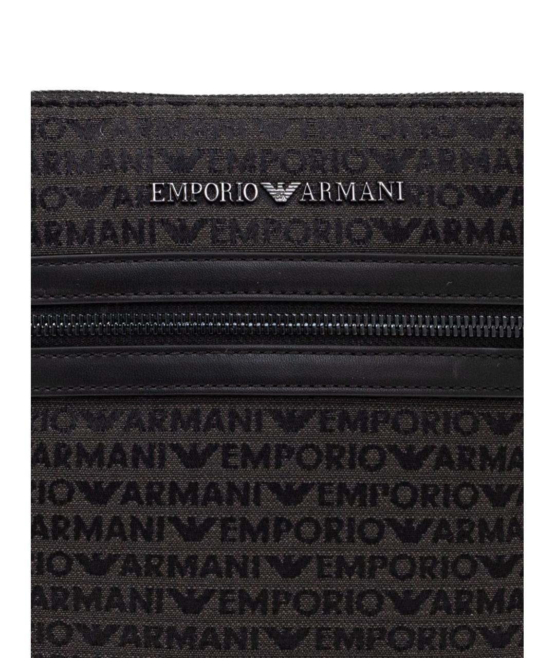 EMPORIO ARMANI Черная синтетическая сумка на плечо, фото 4