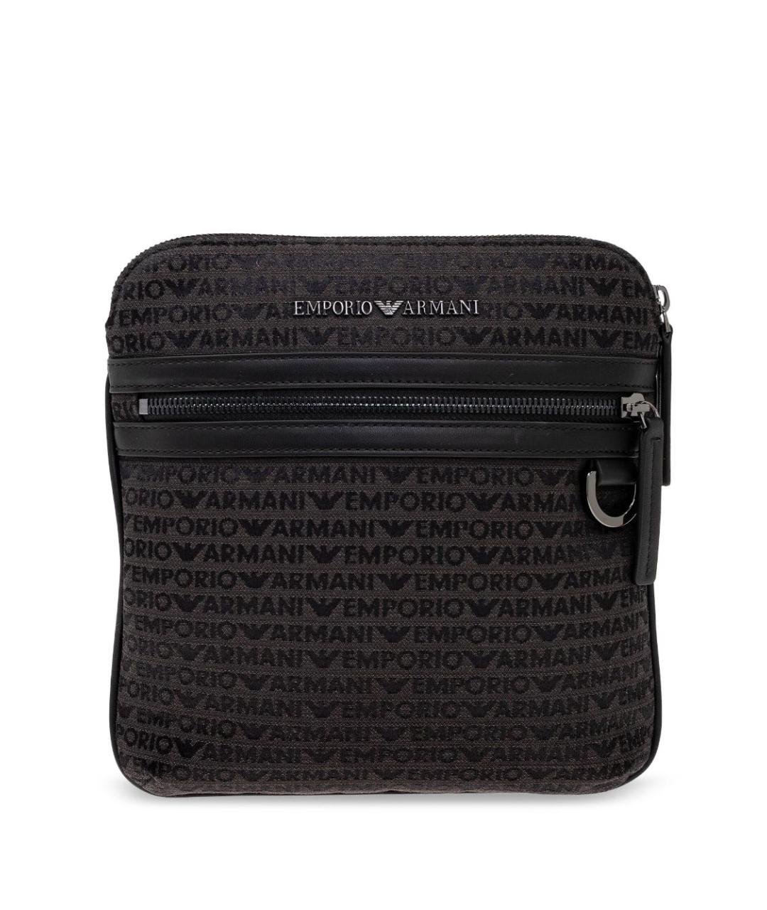 EMPORIO ARMANI Черная синтетическая сумка на плечо, фото 1