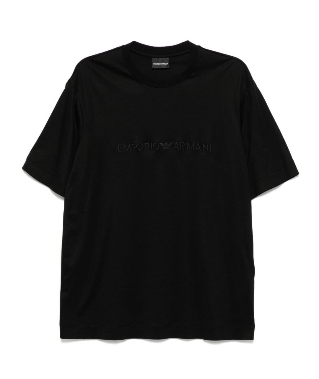 EMPORIO ARMANI Черная хлопковая футболка, фото 1