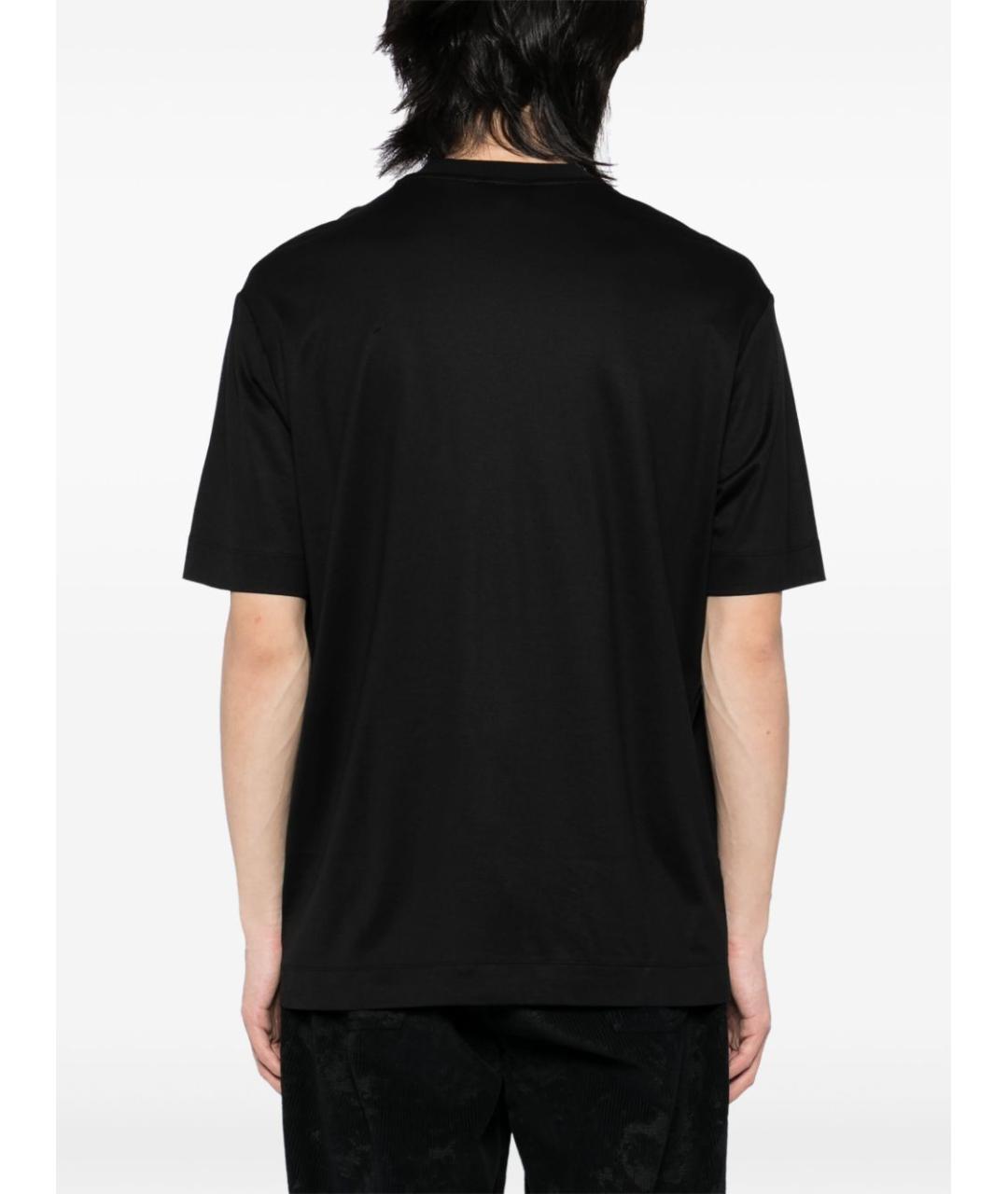 EMPORIO ARMANI Черная хлопковая футболка, фото 2