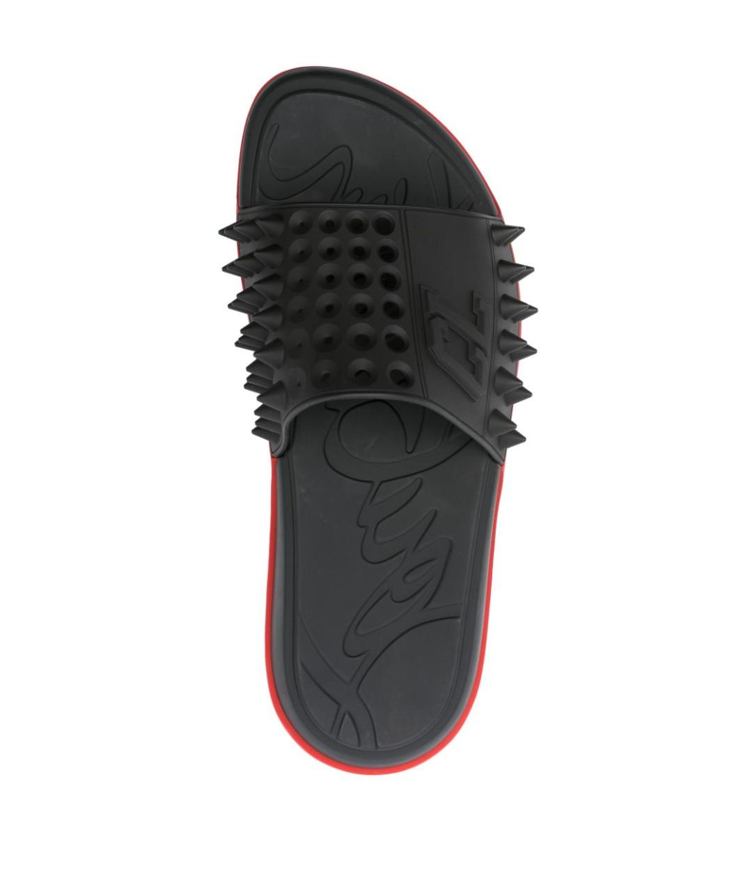 CHRISTIAN LOUBOUTIN Черные резиновые шлепанцы, фото 2