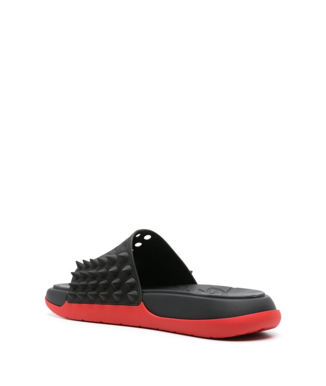 CHRISTIAN LOUBOUTIN Черные резиновые шлепанцы, фото 4