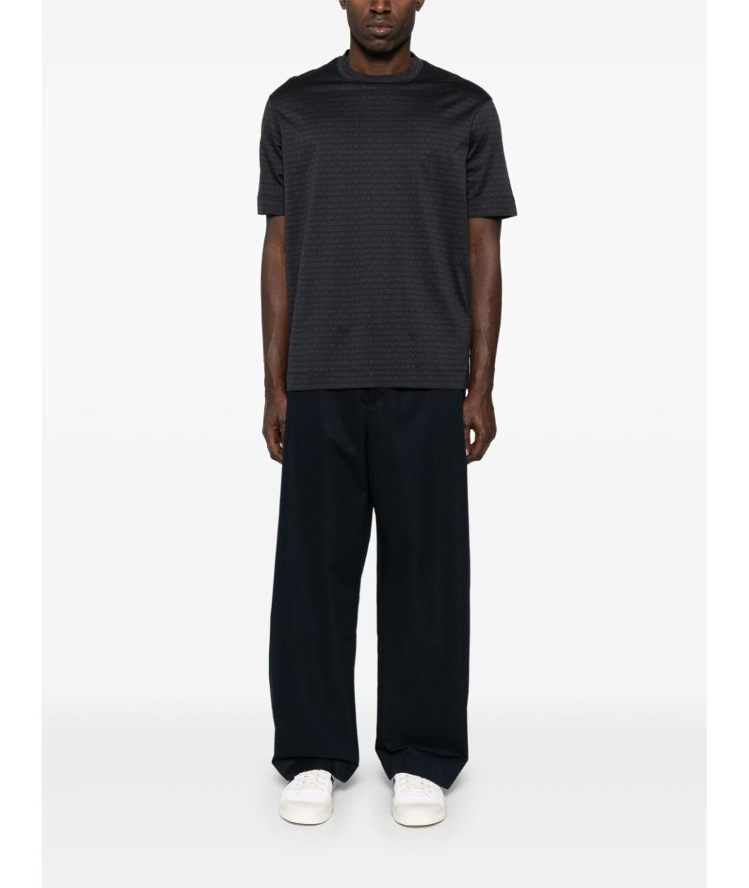 EMPORIO ARMANI Черная хлопковая футболка, фото 3