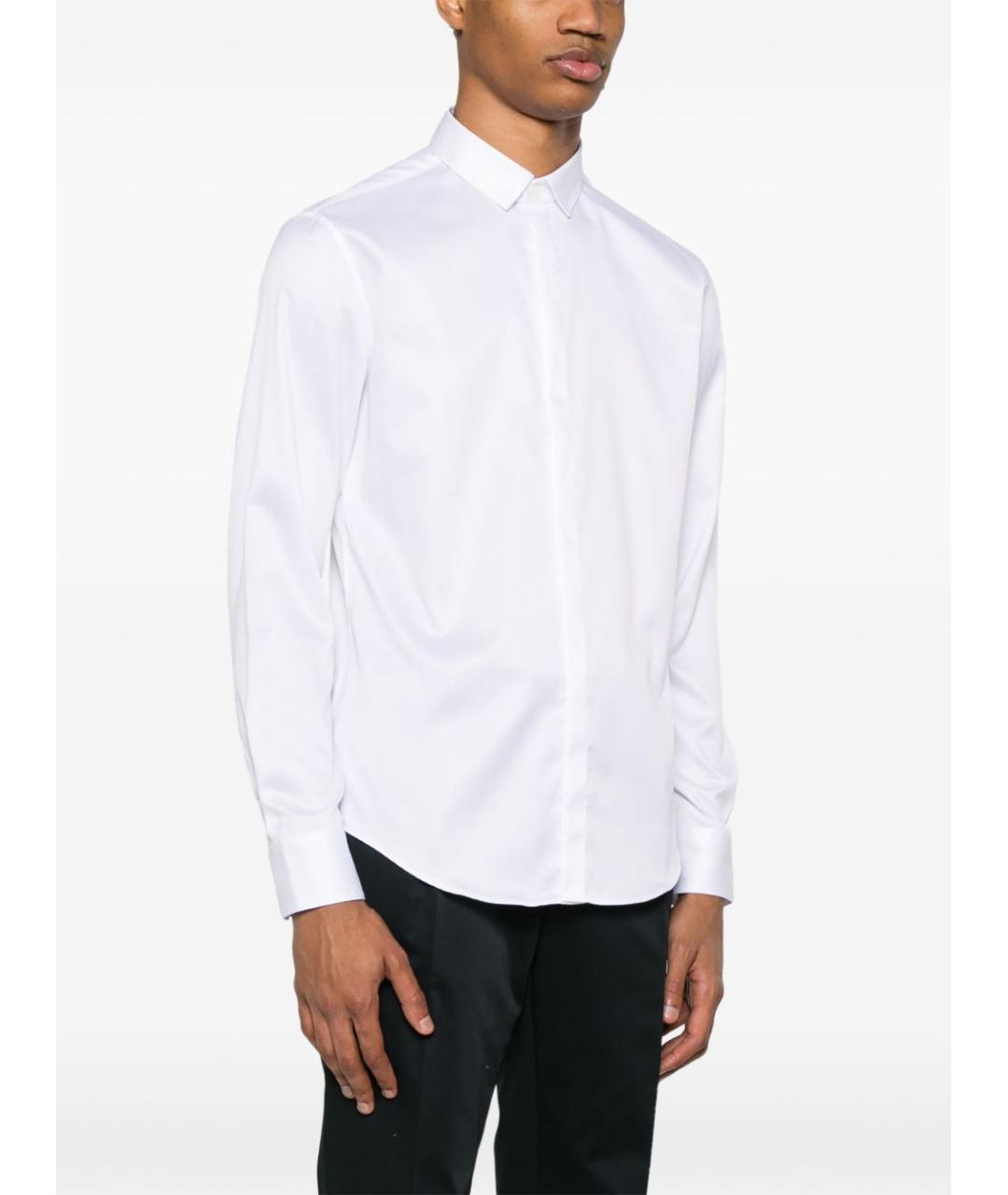 EMPORIO ARMANI Белая хлопковая кэжуал рубашка, фото 2