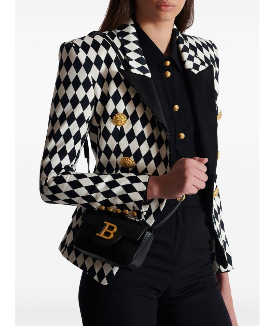 BALMAIN Черная кожаная сумка тоут, фото 3
