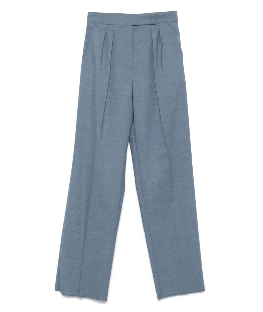MAX MARA Голубые прямые брюки, фото 1