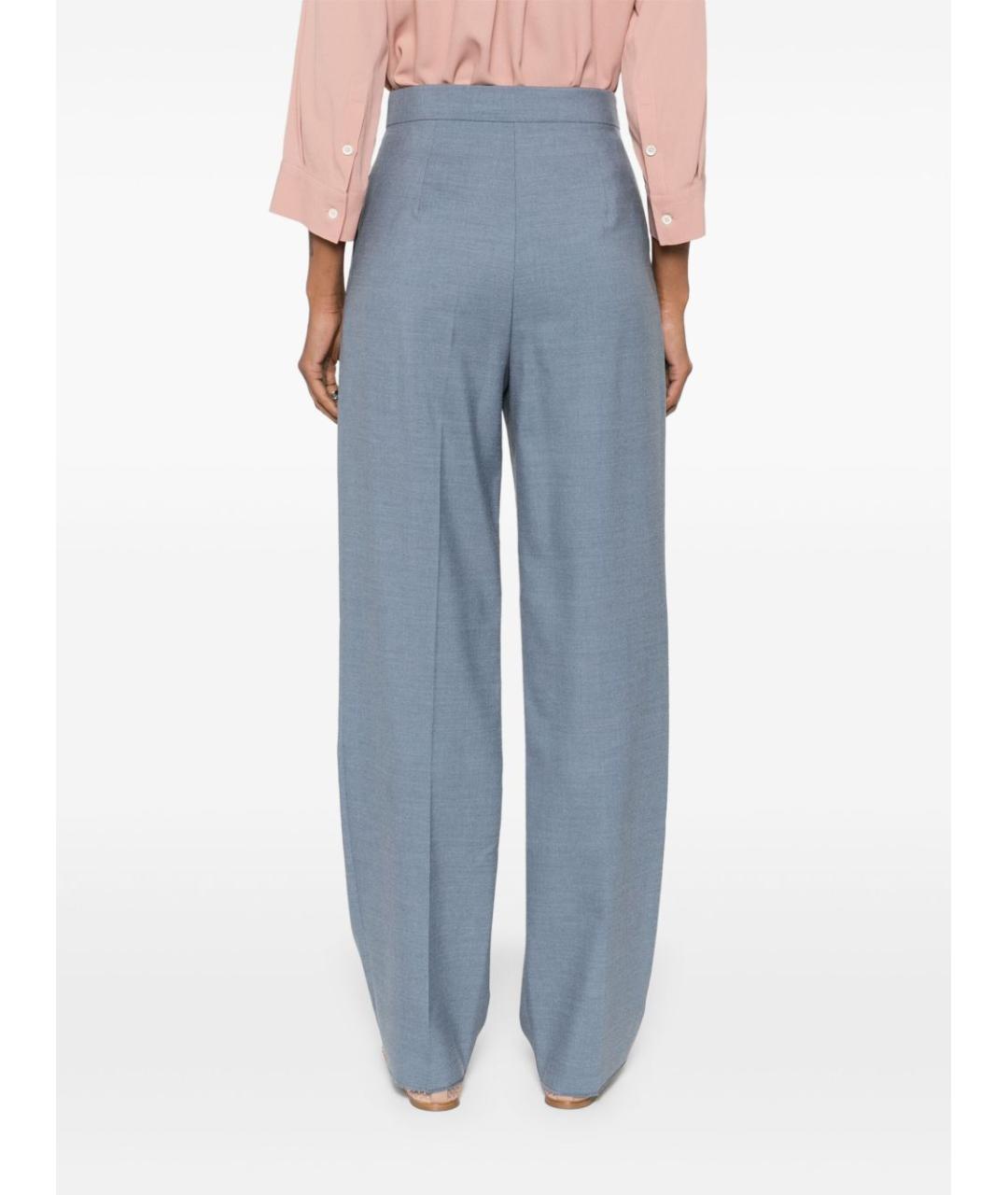 MAX MARA Голубые прямые брюки, фото 4