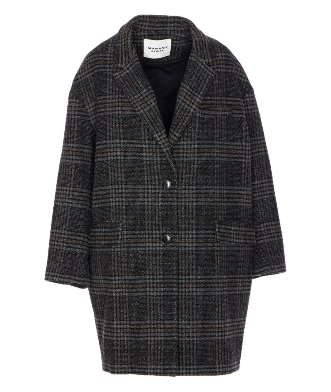 ISABEL MARANT ETOILE Антрацитовое шерстяное пальто, фото 1