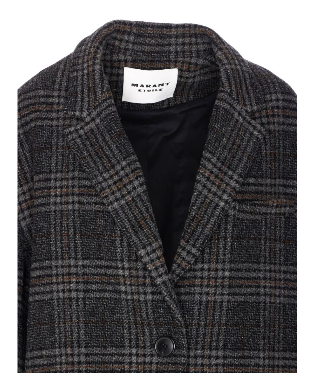 ISABEL MARANT ETOILE Антрацитовое шерстяное пальто, фото 4