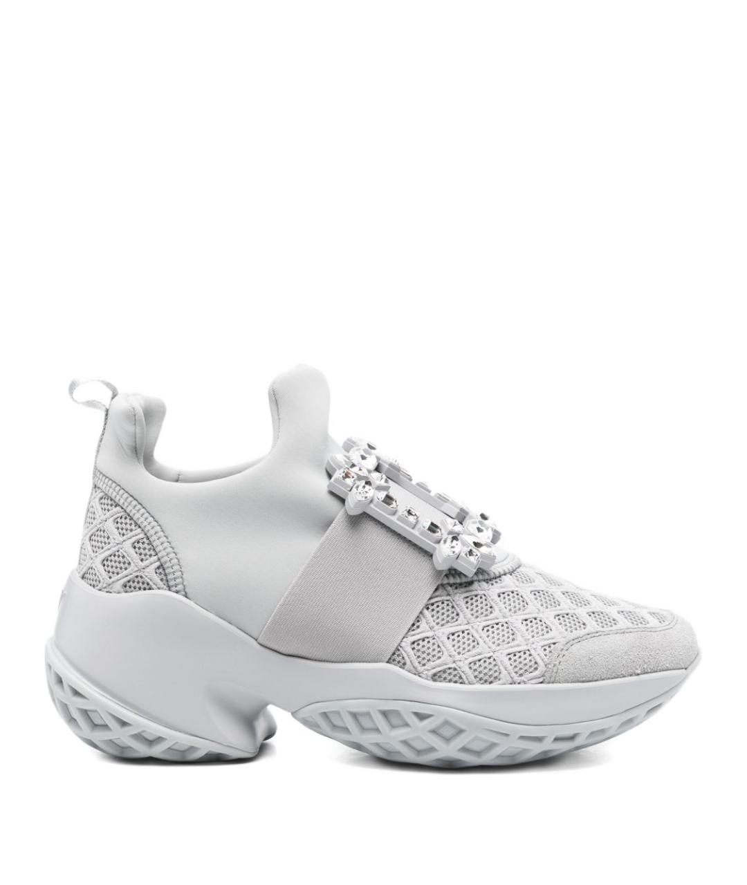 ROGER VIVIER Серые текстильные кроссовки, фото 1