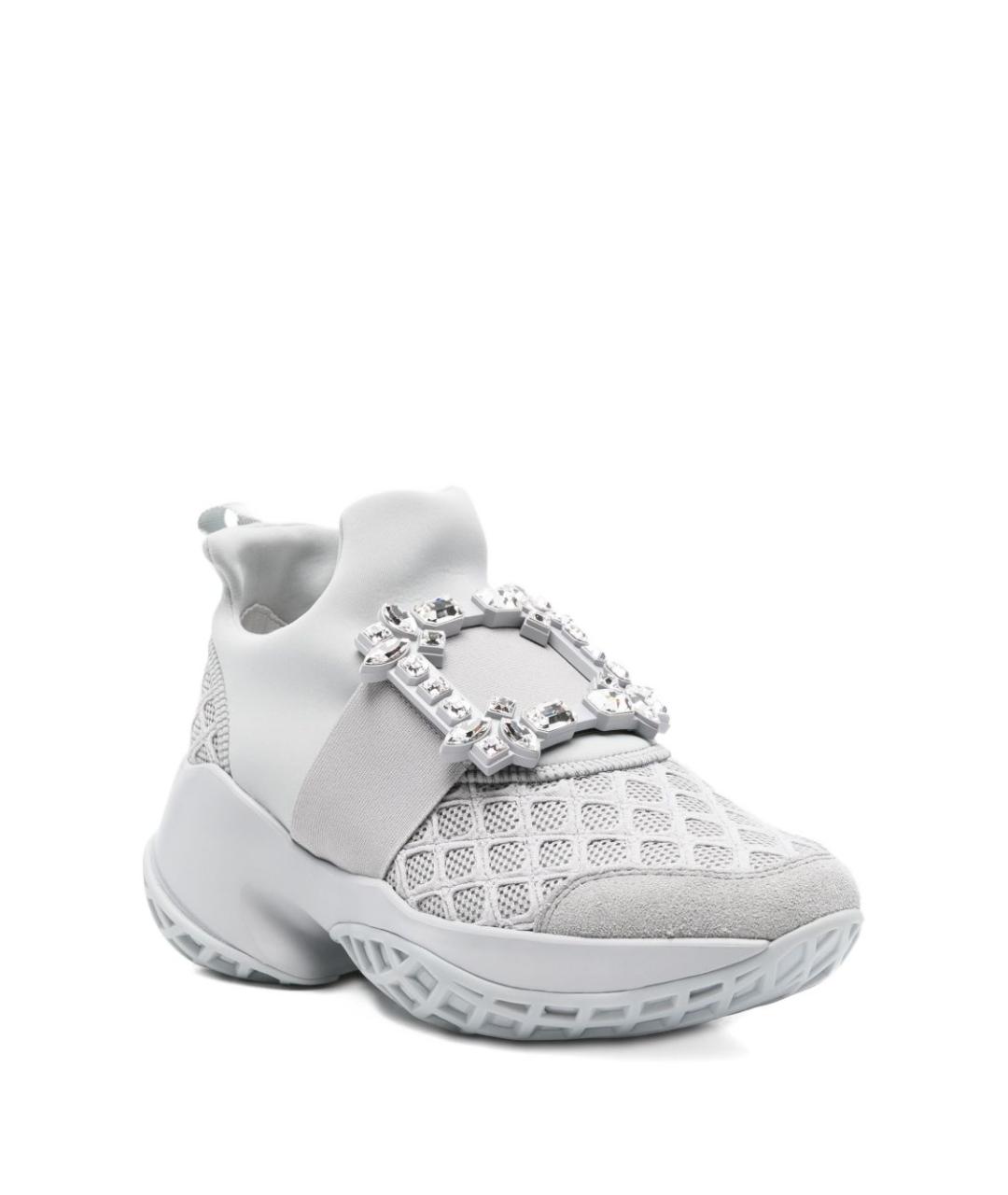 ROGER VIVIER Серые текстильные кроссовки, фото 4