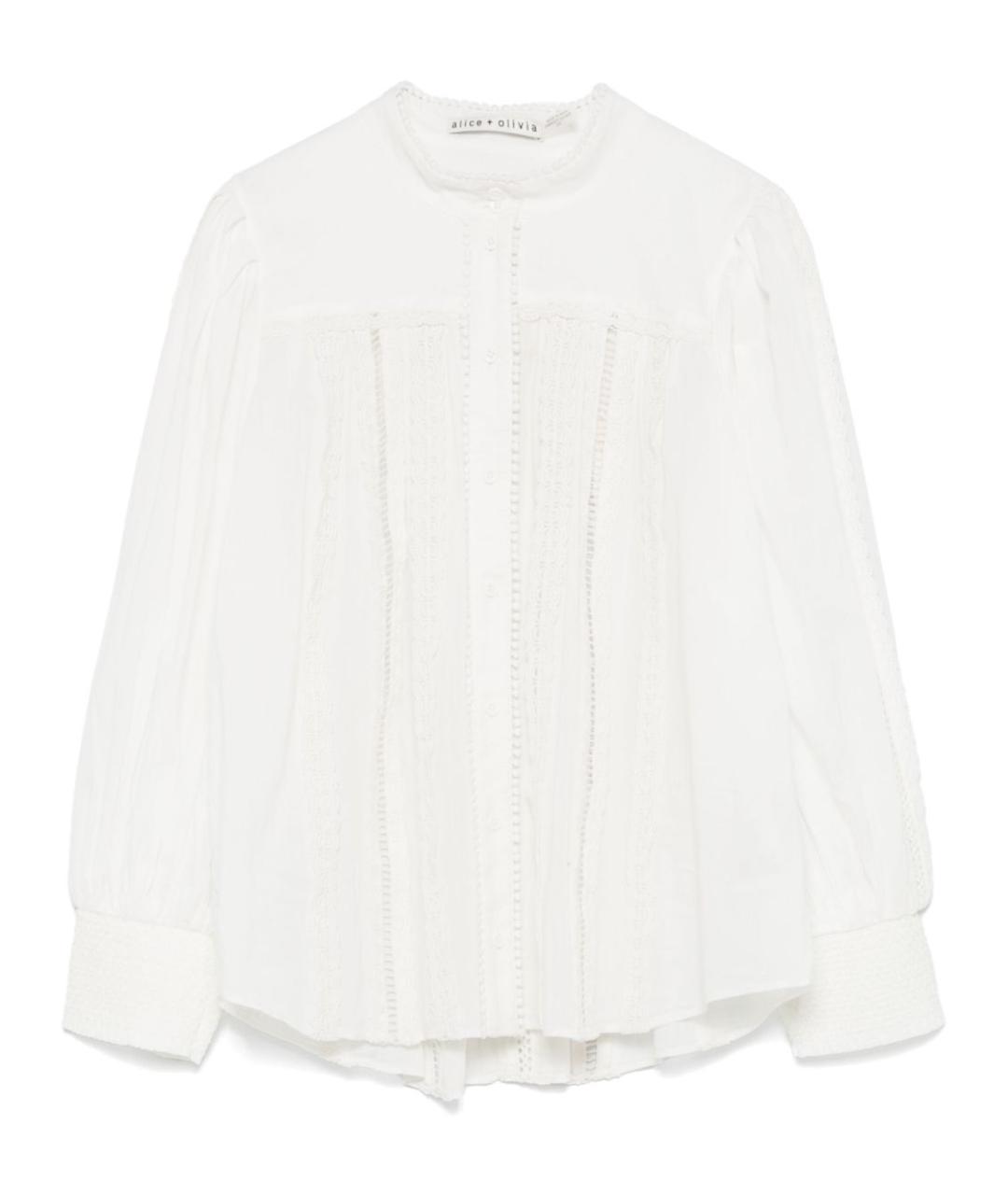 ALICE+OLIVIA Белая хлопковая рубашка, фото 1