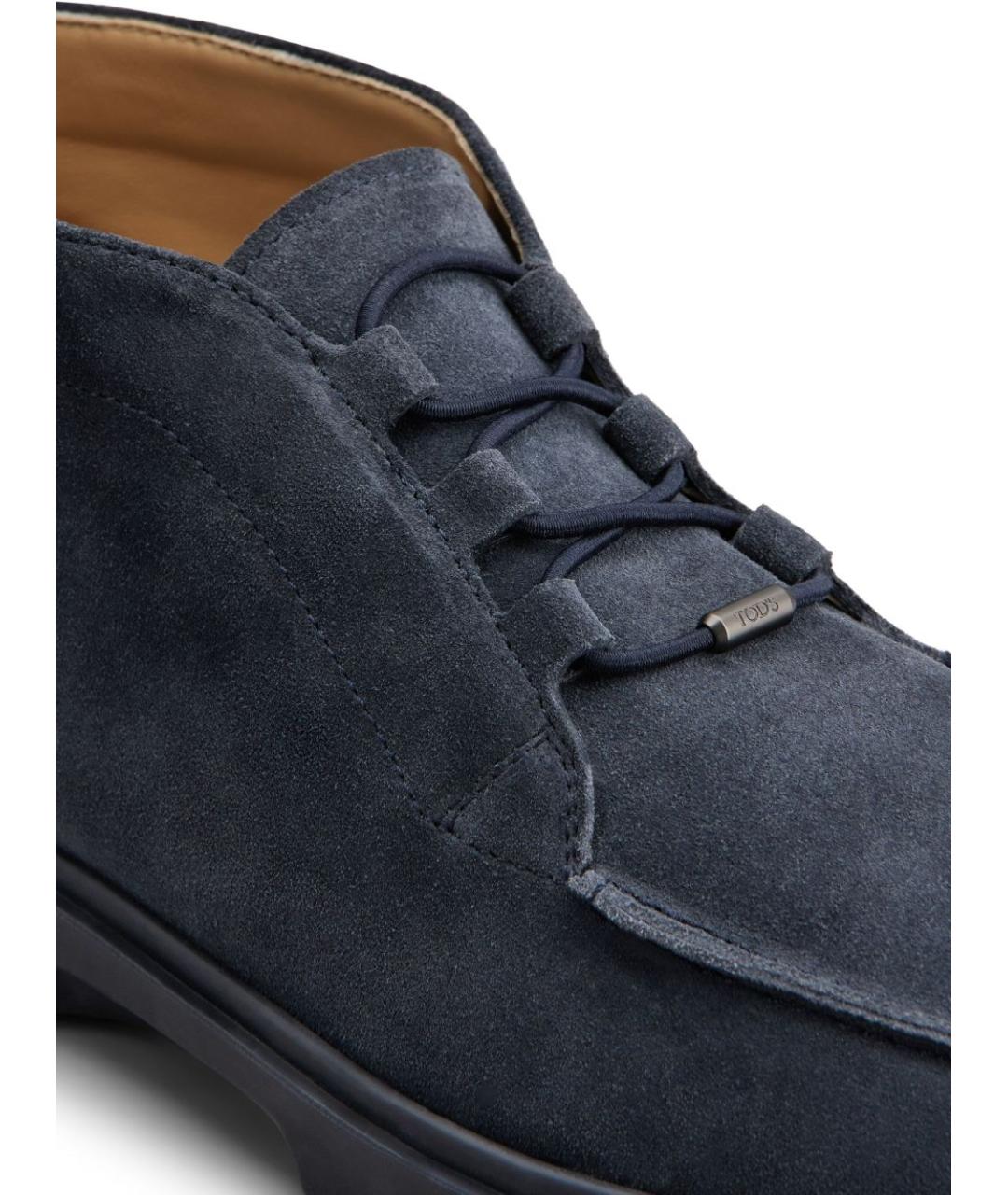 TOD'S Темно-синие кожаные низкие ботинки, фото 2