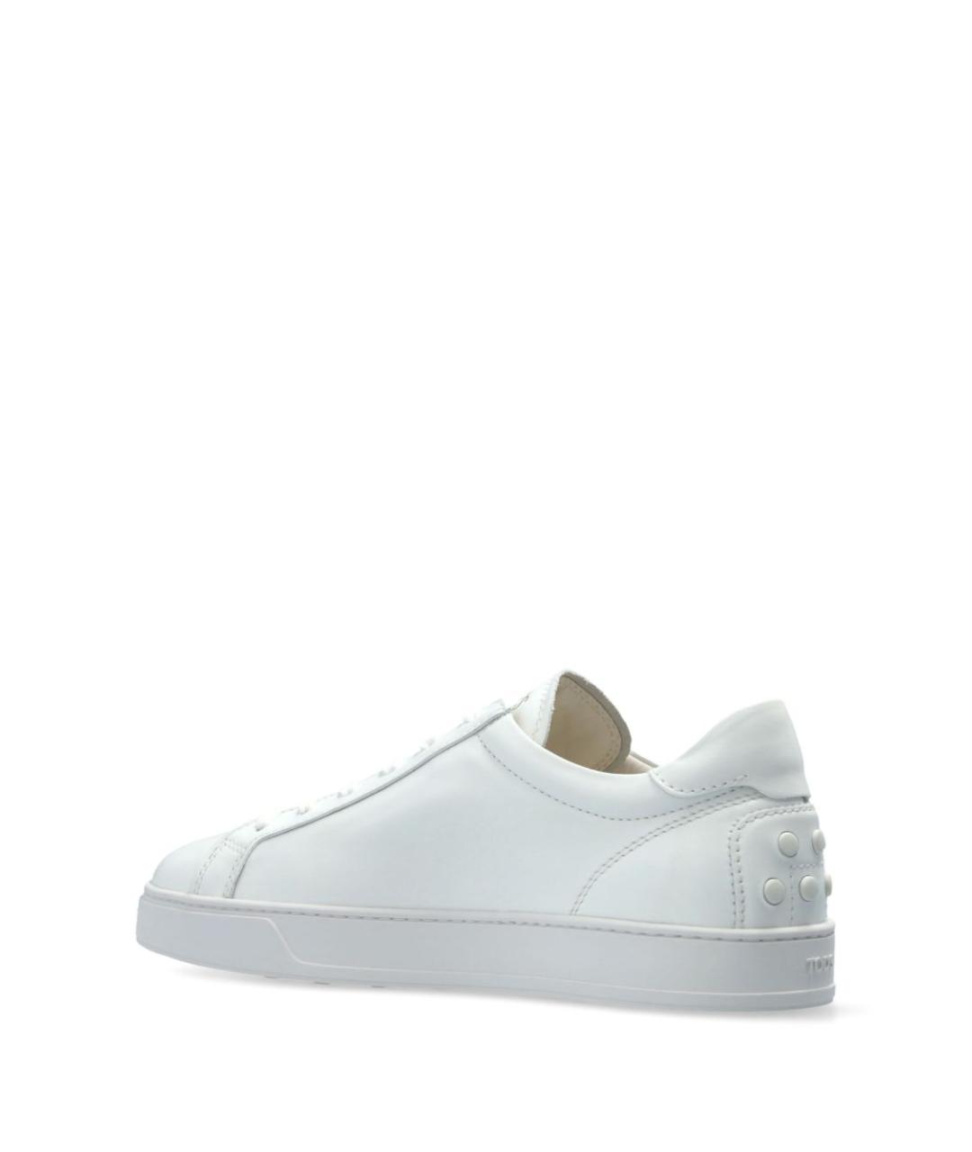 TOD'S Белые кожаные кеды, фото 4