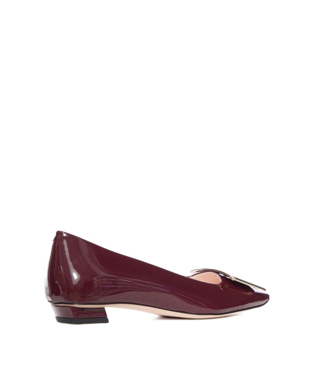ROGER VIVIER Бордовые балетки из лакированной кожи, фото 3