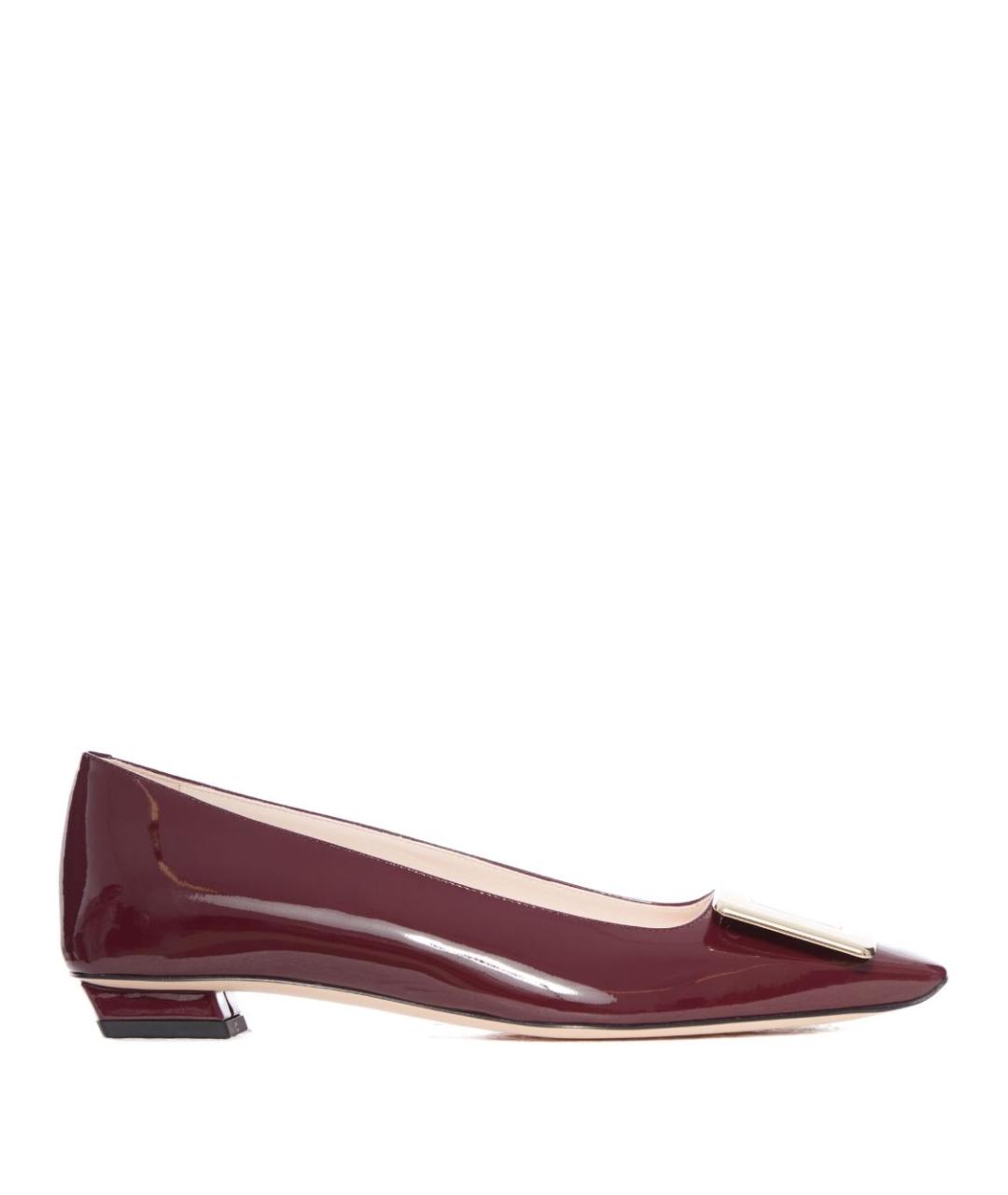 ROGER VIVIER Бордовые балетки из лакированной кожи, фото 1