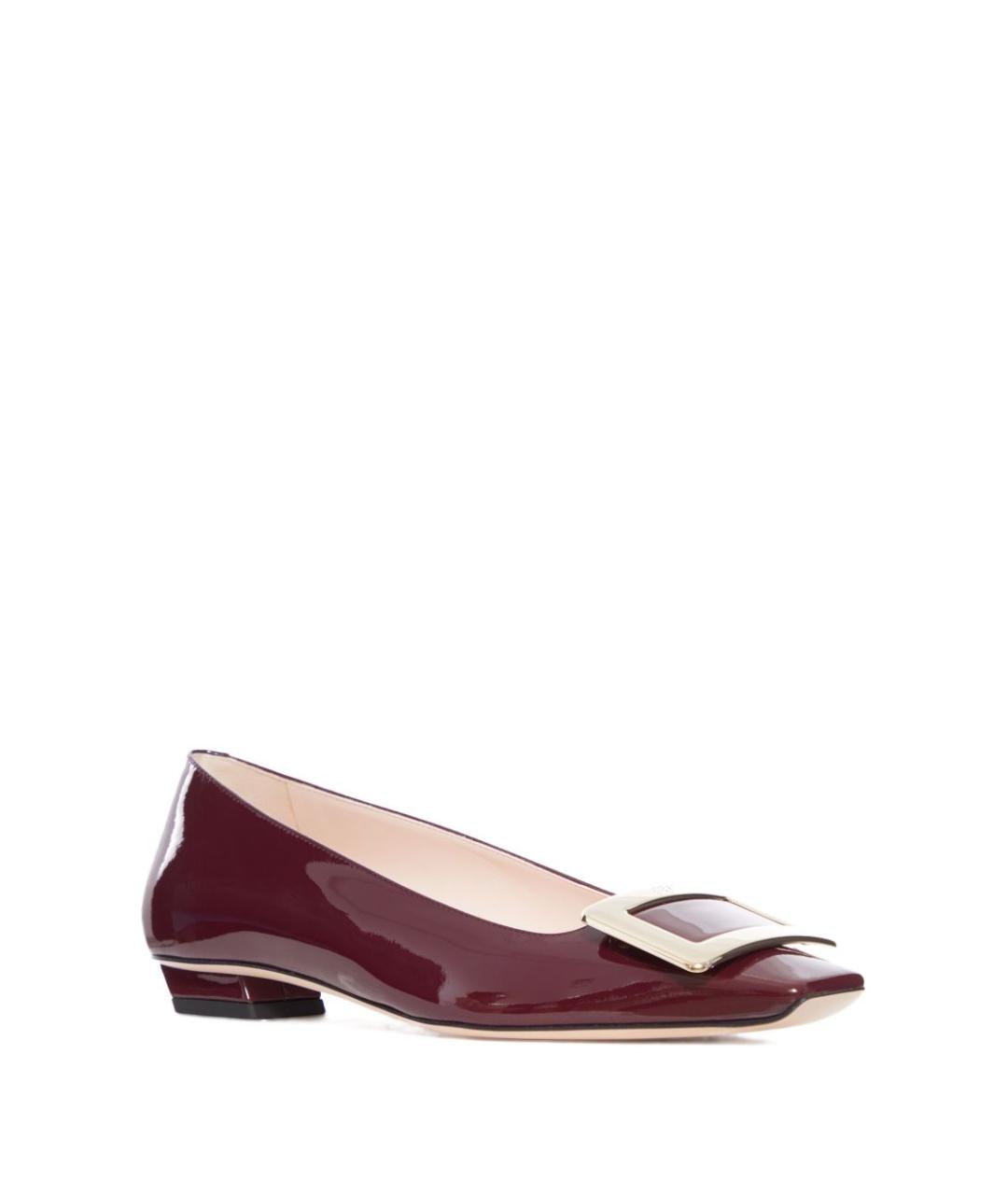 ROGER VIVIER Бордовые балетки из лакированной кожи, фото 2