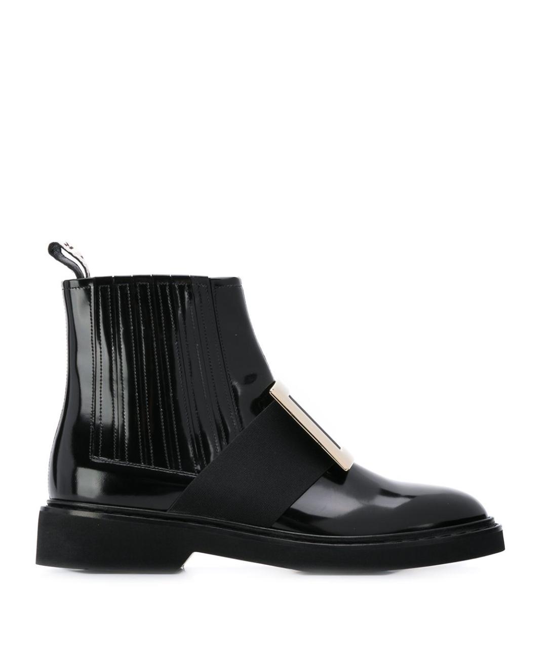 ROGER VIVIER Черные ботинки из лакированной кожи, фото 1