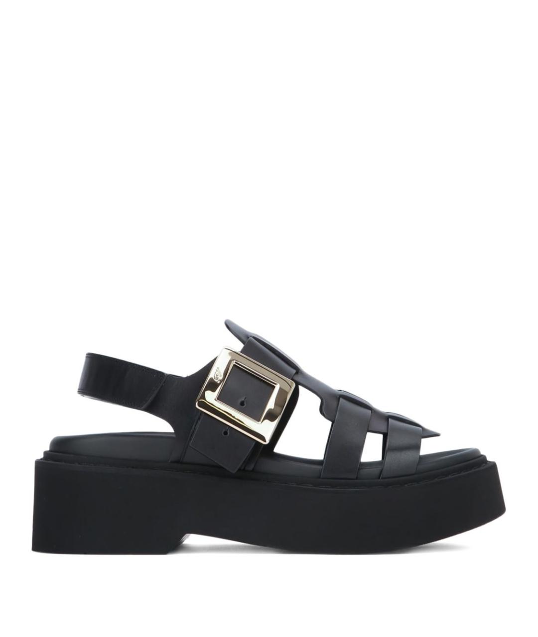 ROGER VIVIER Черные кожаные сандалии, фото 1