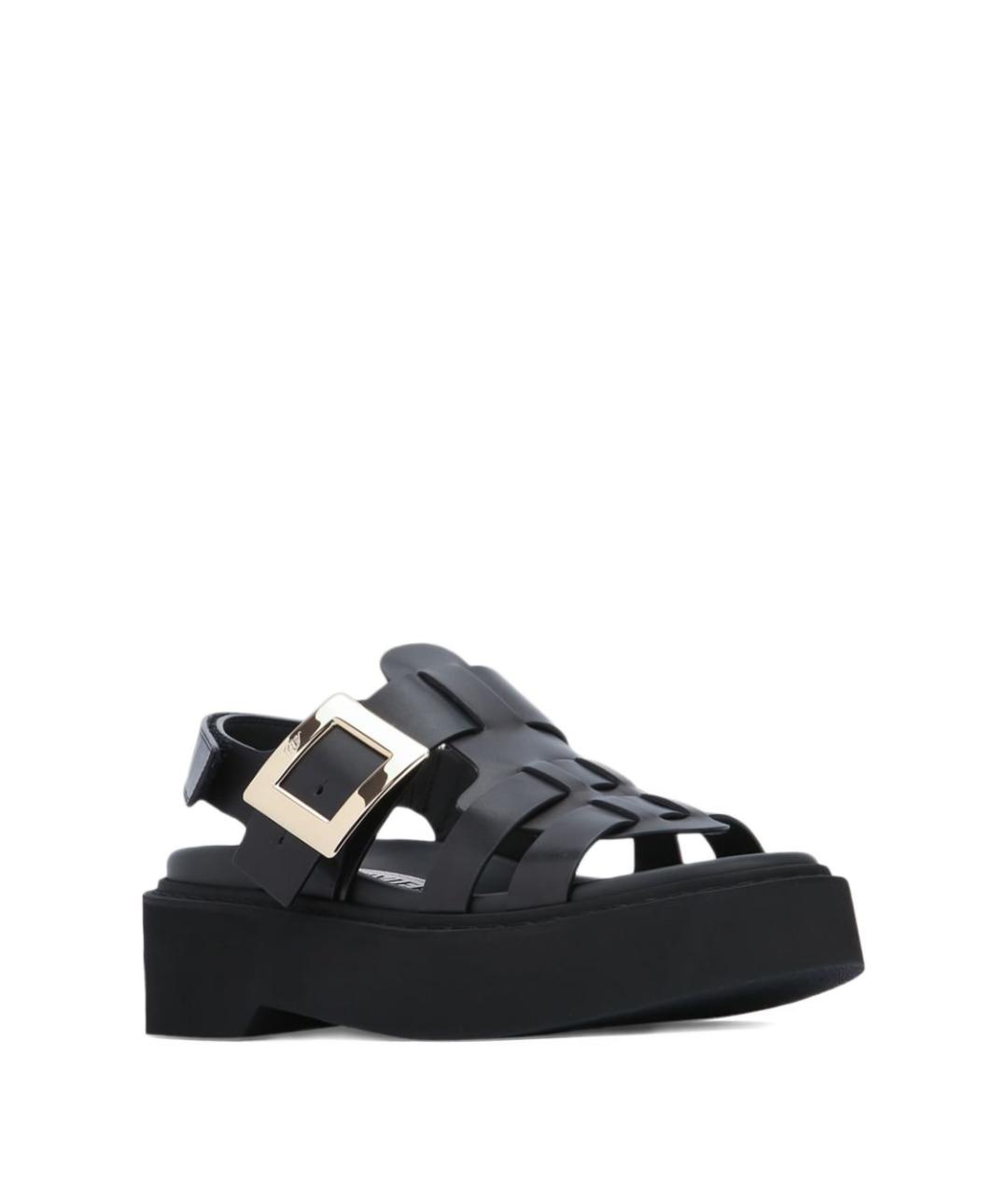 ROGER VIVIER Черные кожаные сандалии, фото 2
