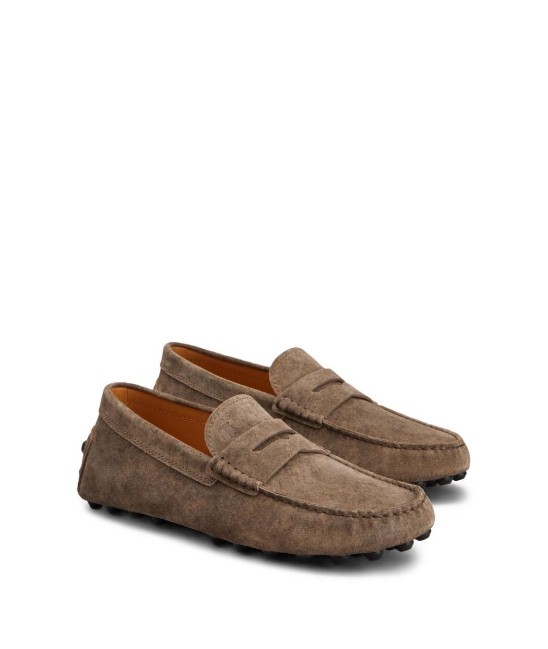 TOD'S Коричневые замшевые лоферы, фото 3