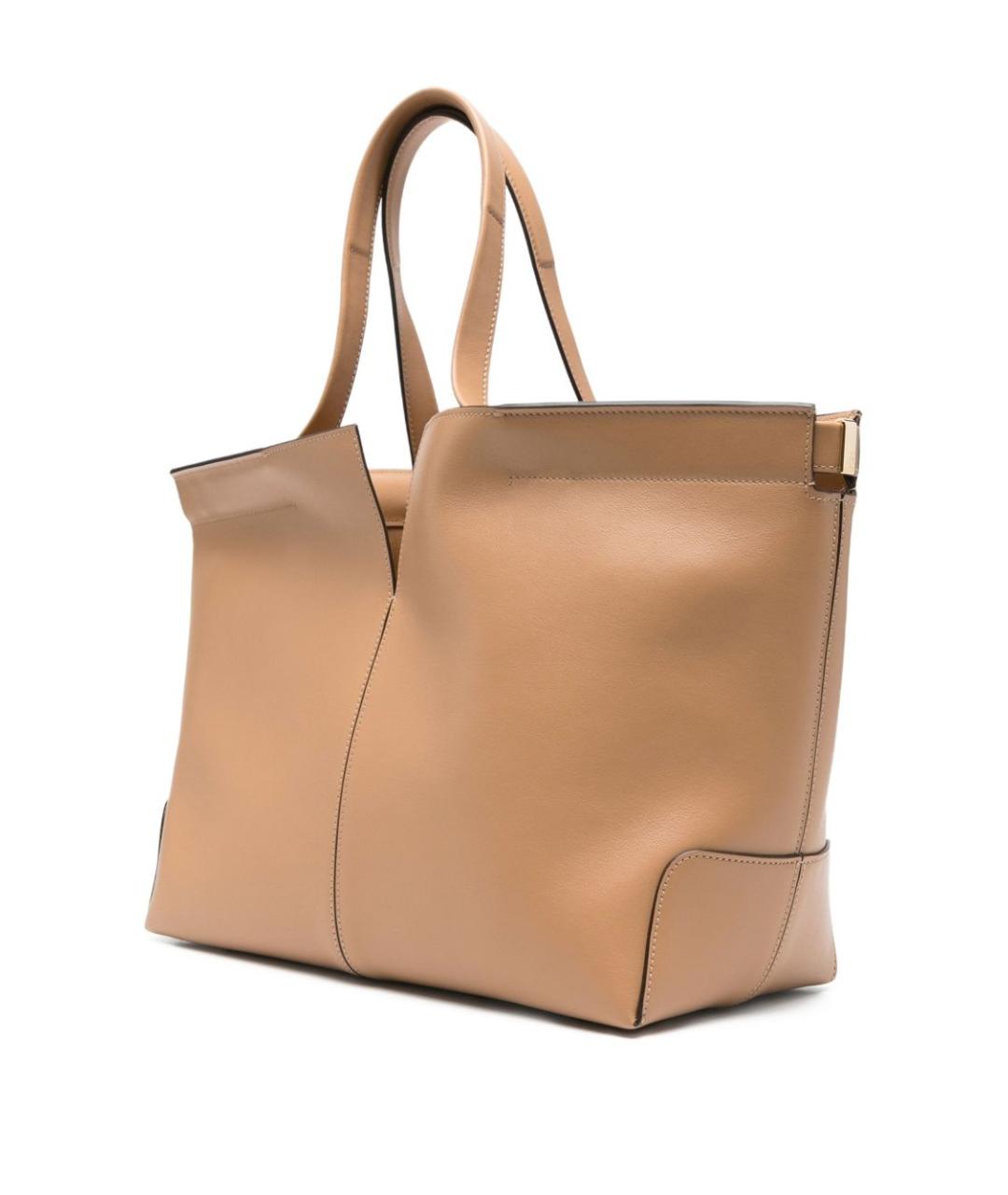 TOD'S Бежевая кожаная сумка тоут, фото 5