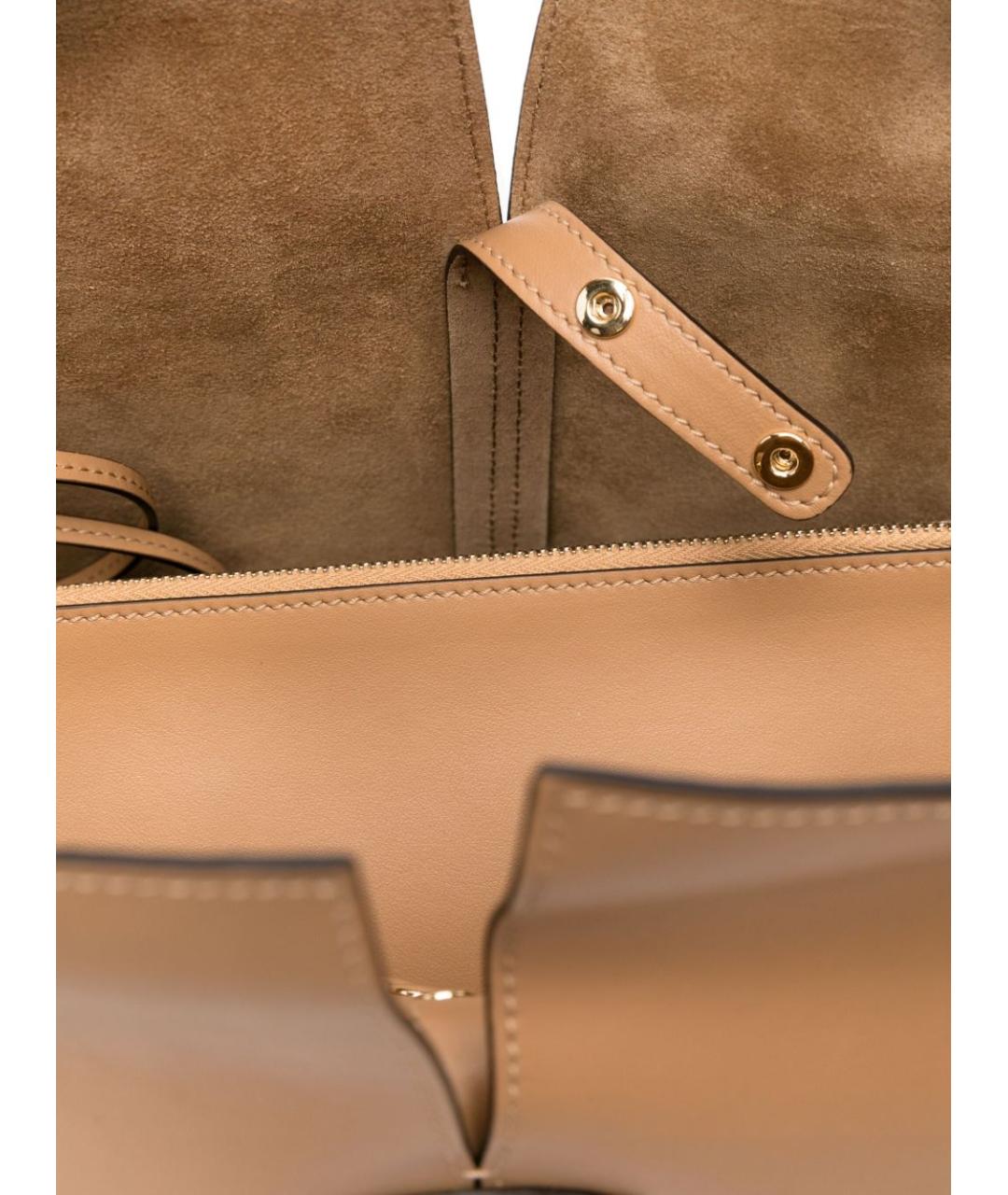 TOD'S Бежевая кожаная сумка тоут, фото 2