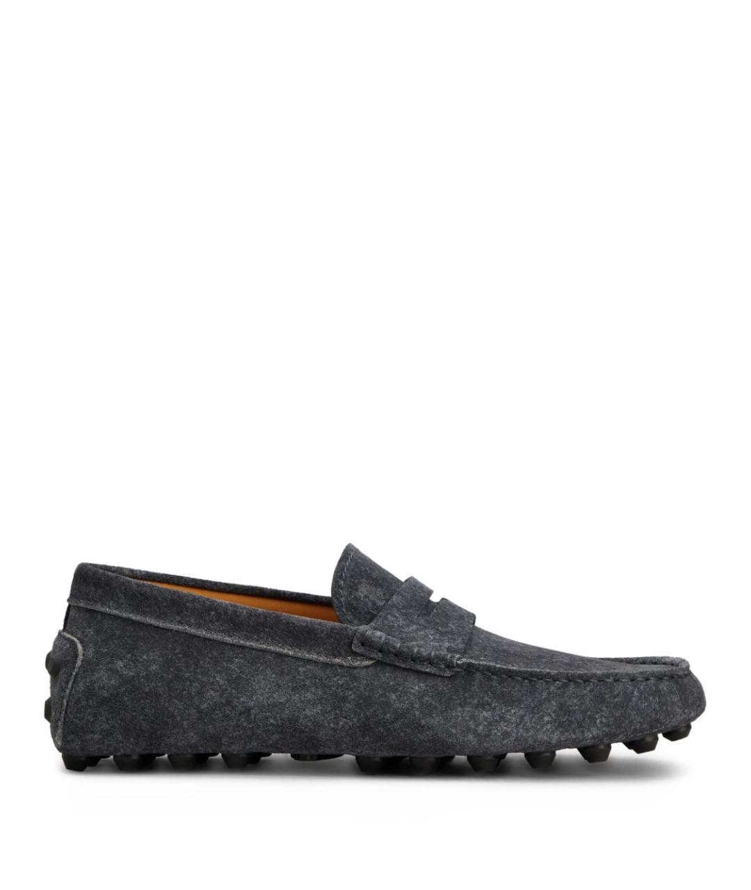 TOD'S Темно-синие замшевые лоферы, фото 1