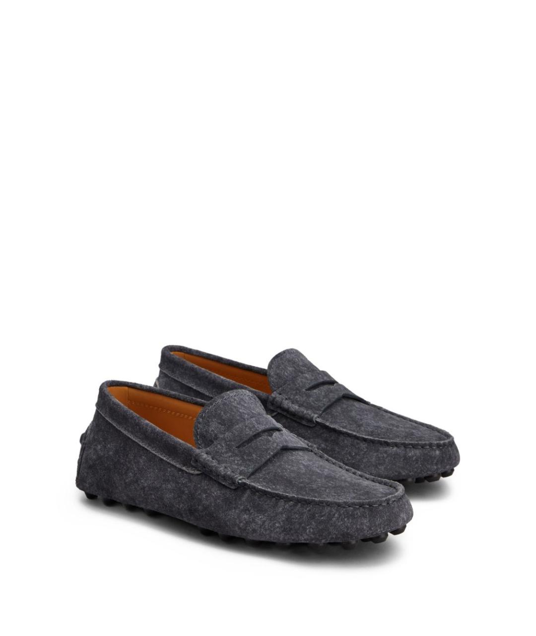 TOD'S Темно-синие замшевые лоферы, фото 3